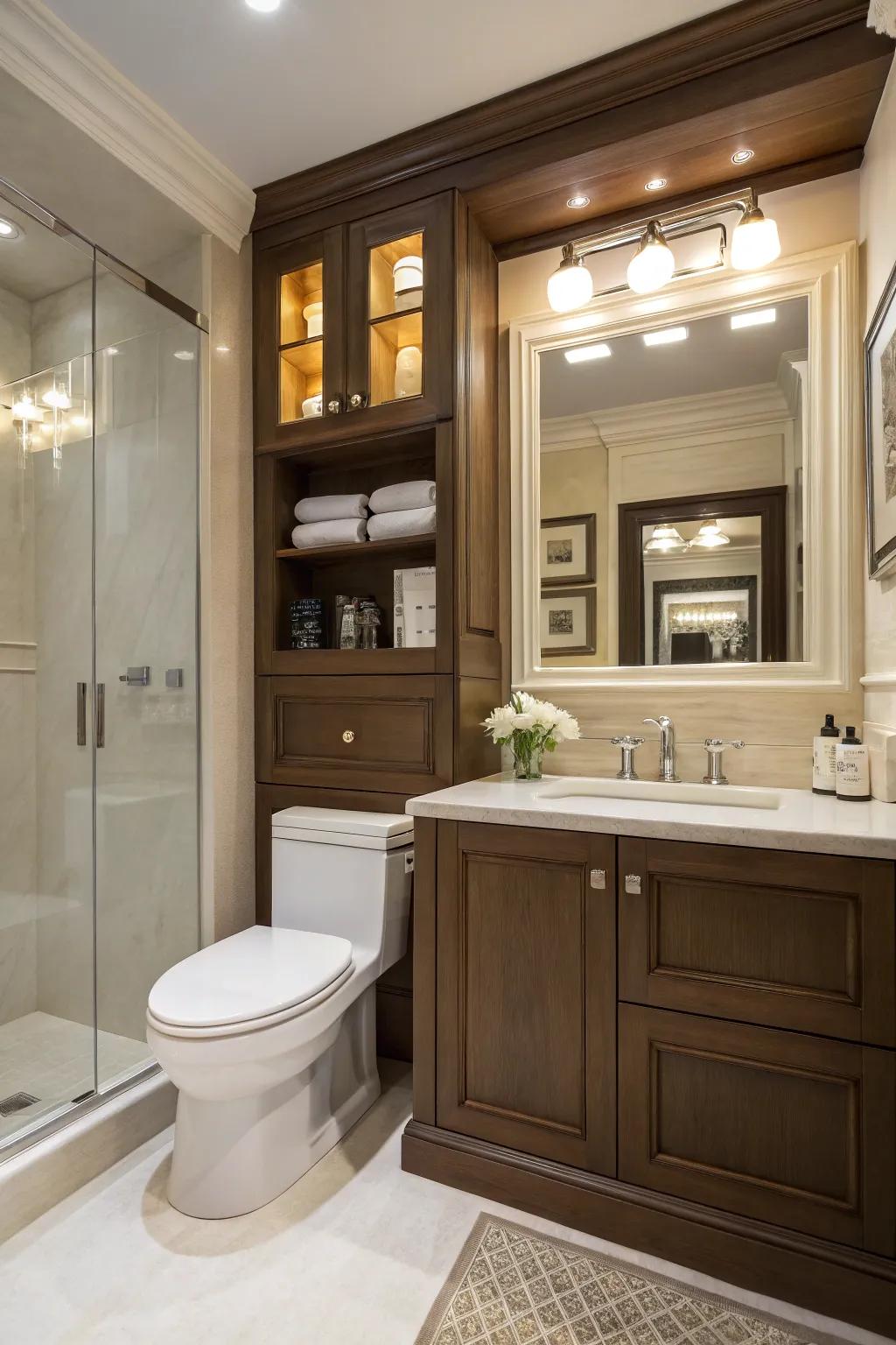 Integrated cabinetry offers a tailor-made, refined keeping remedy.