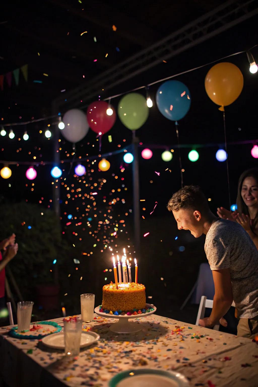 Commence your birthday through a surprise midnight celebration.