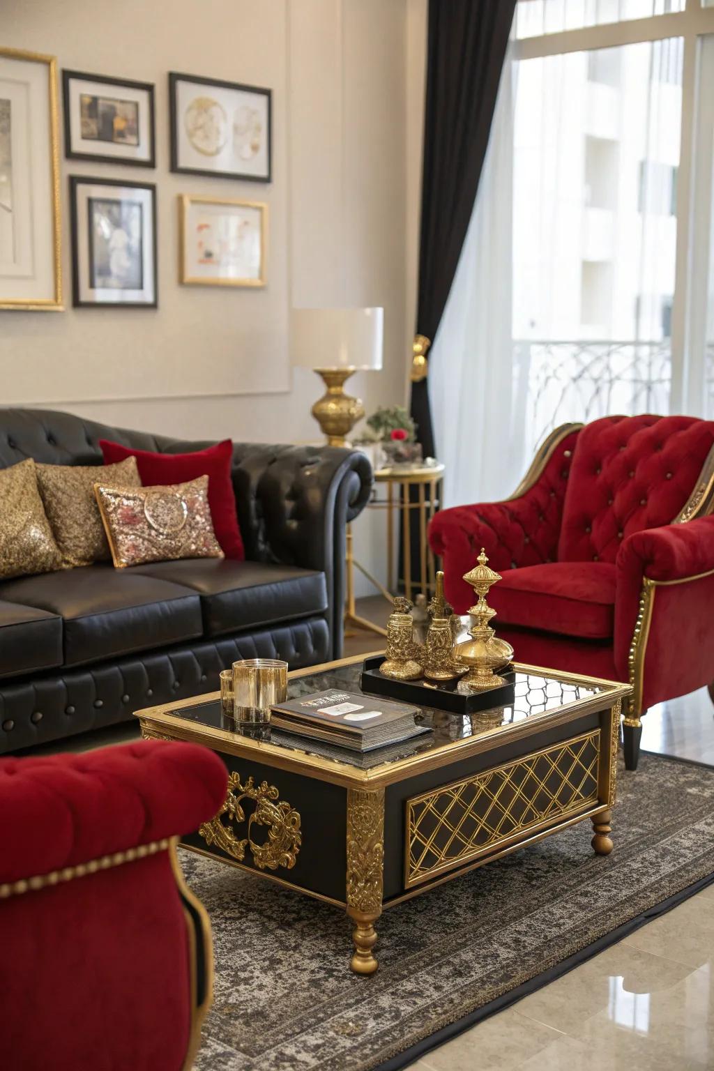 Metallics impart a hint of charm.