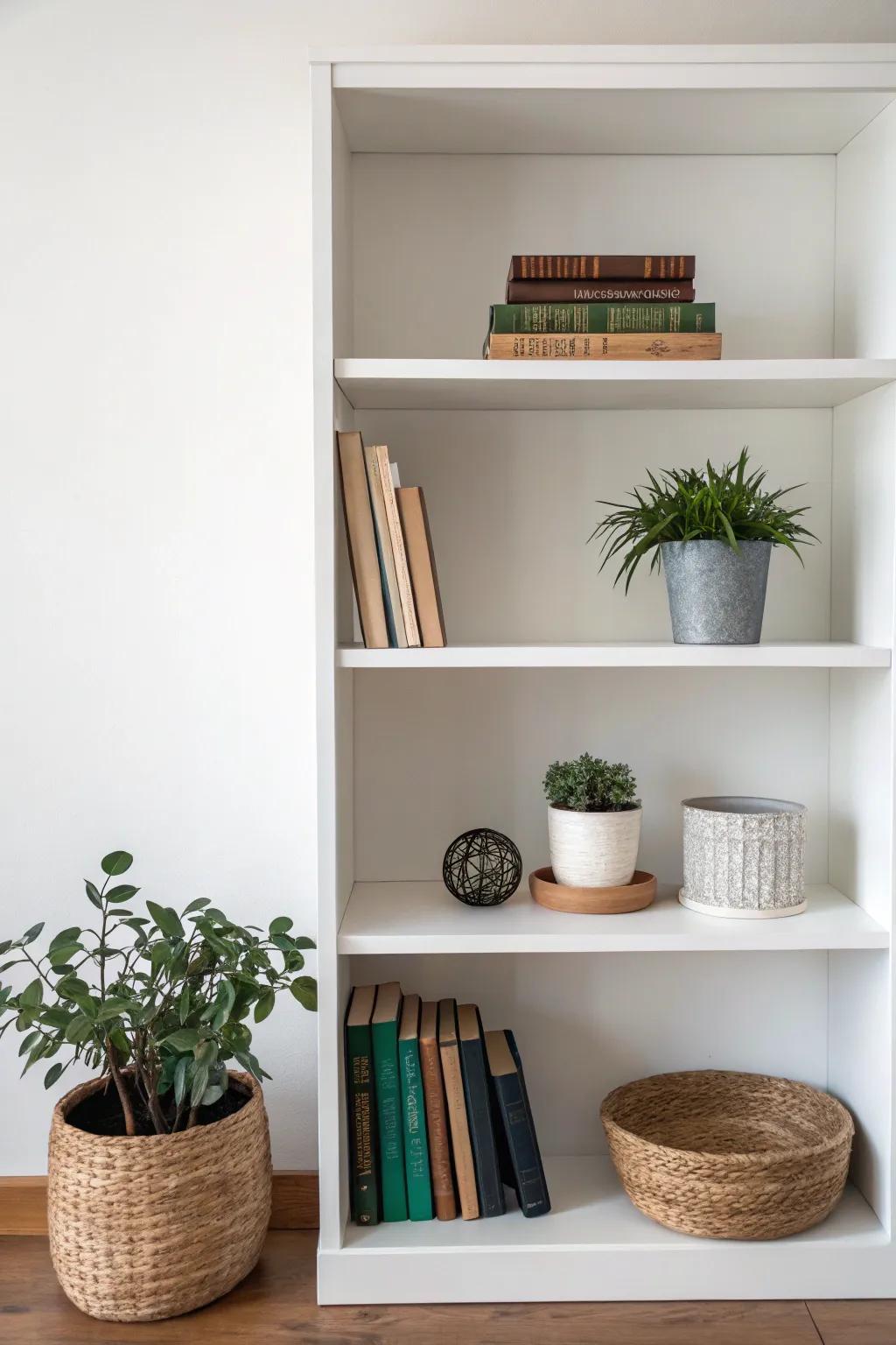 A minimalist bookshelf that speaks volumes through simplicity and expanse.