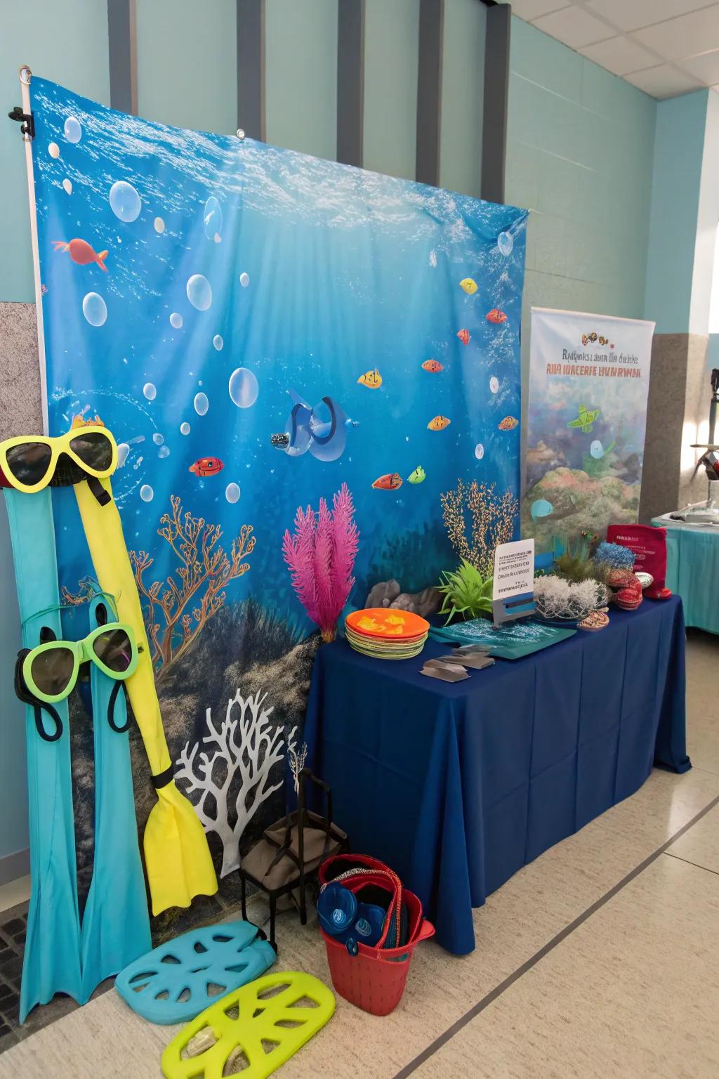 A snapshot kiosk that proffers an immersion into the ocean's playful facet.