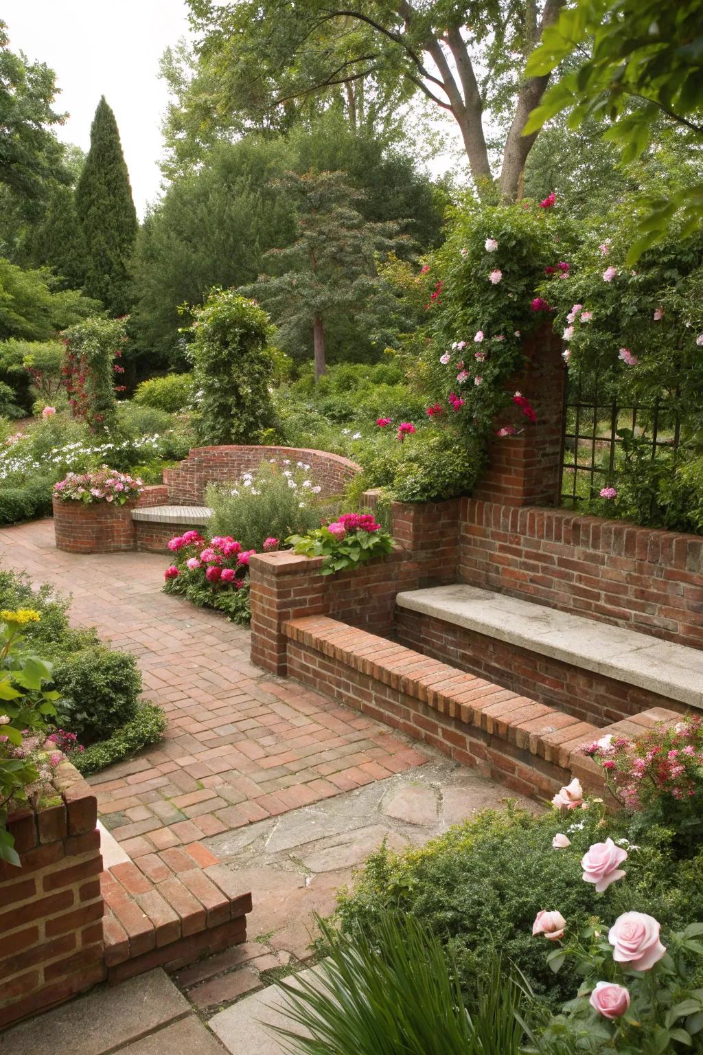 Integrated seating metamorphoses flora containers into snug retreats.