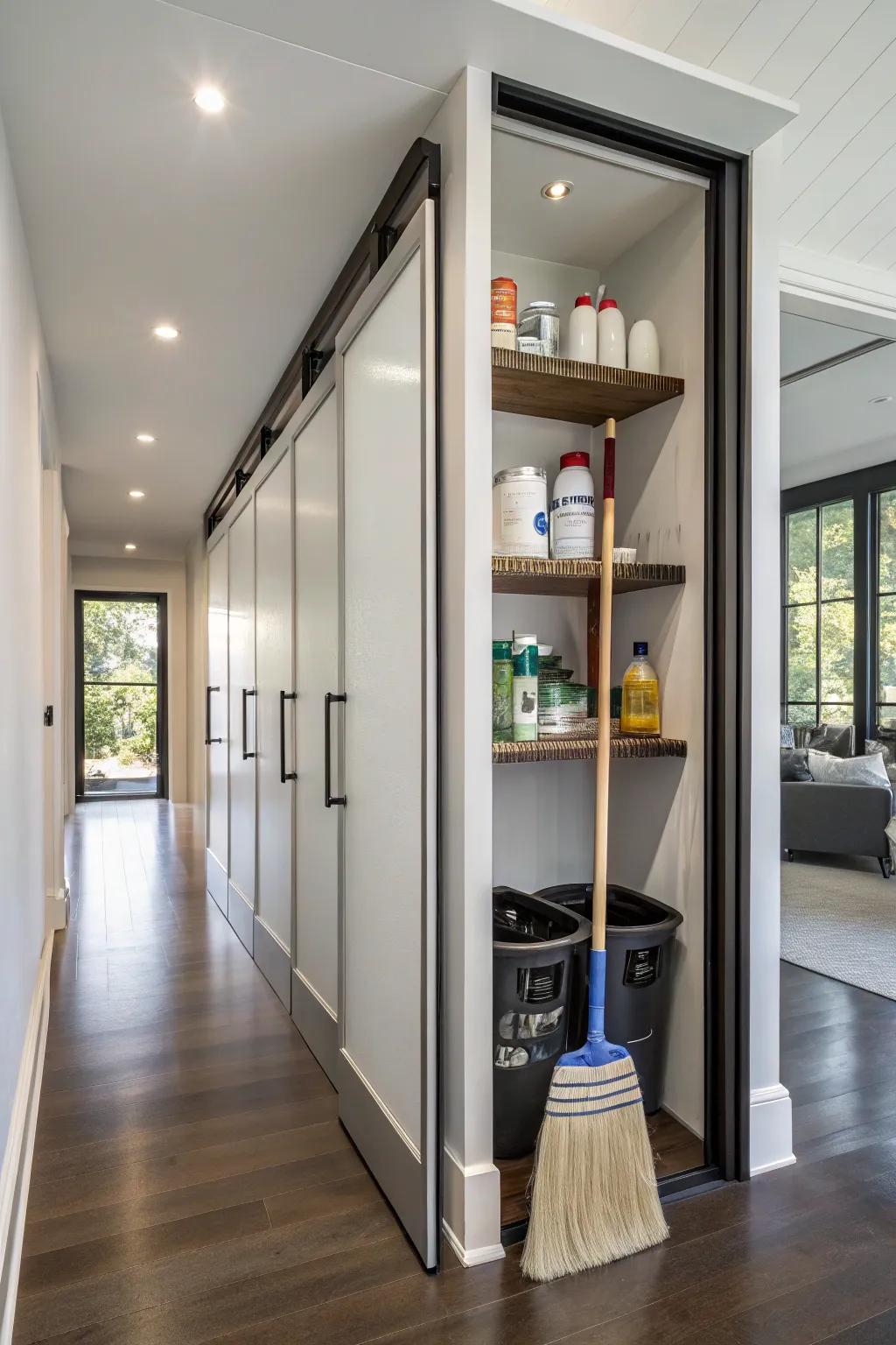 Sliding doors add a sleek and space-saving solution to your closet.
