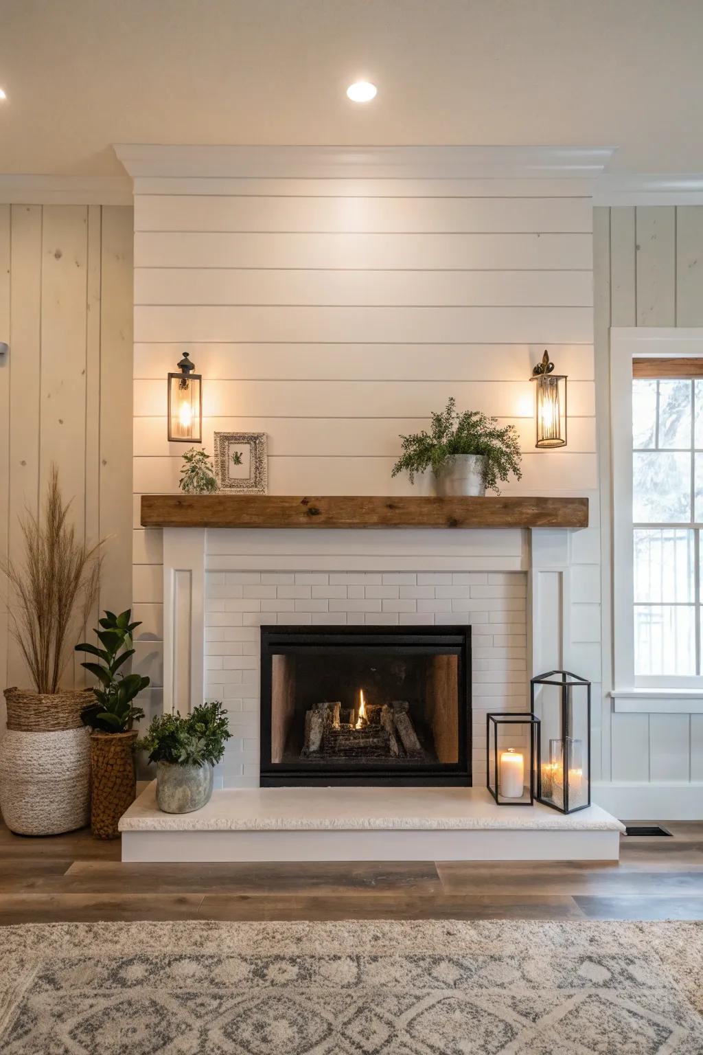 Paneling lends an elegant, minimalist feel to fireplace design.
