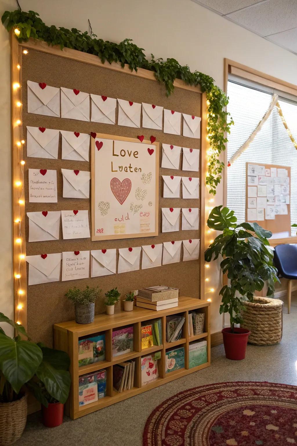 Board with love notes.