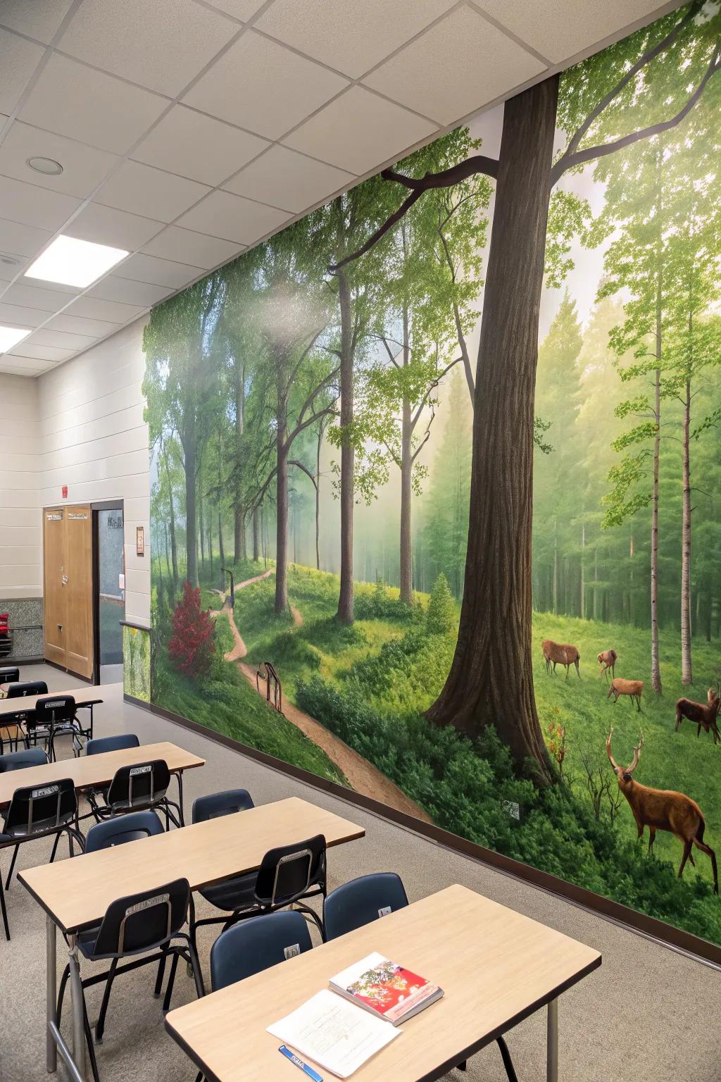 A nature-themed display offers a soothing visual escape.