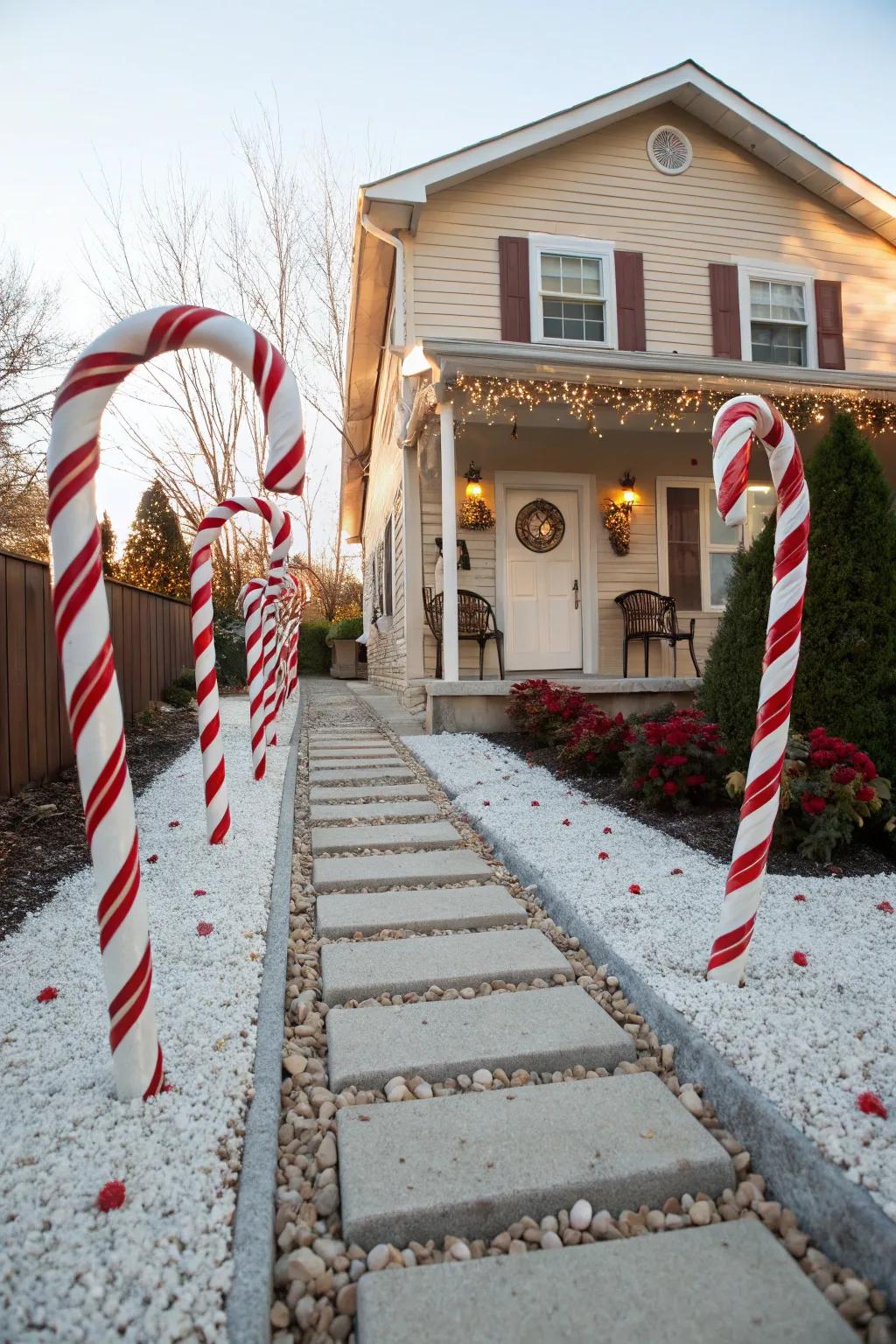 Guide visitors with a peppermint walkway.