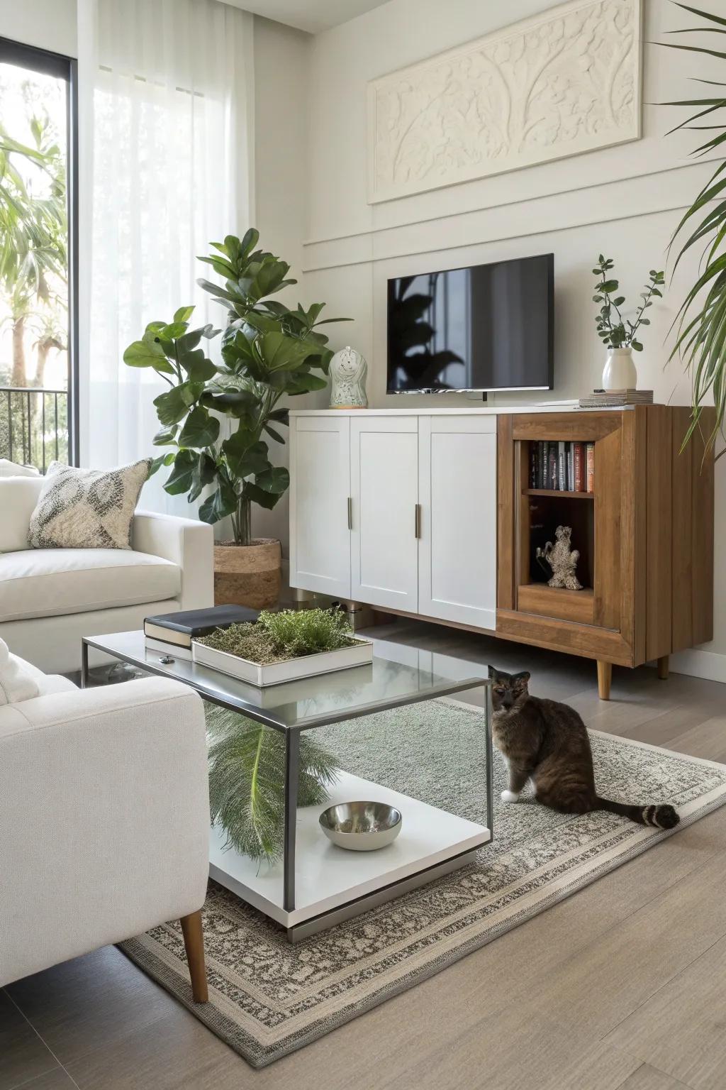 Aesthetic resolutions for litter box concealment.