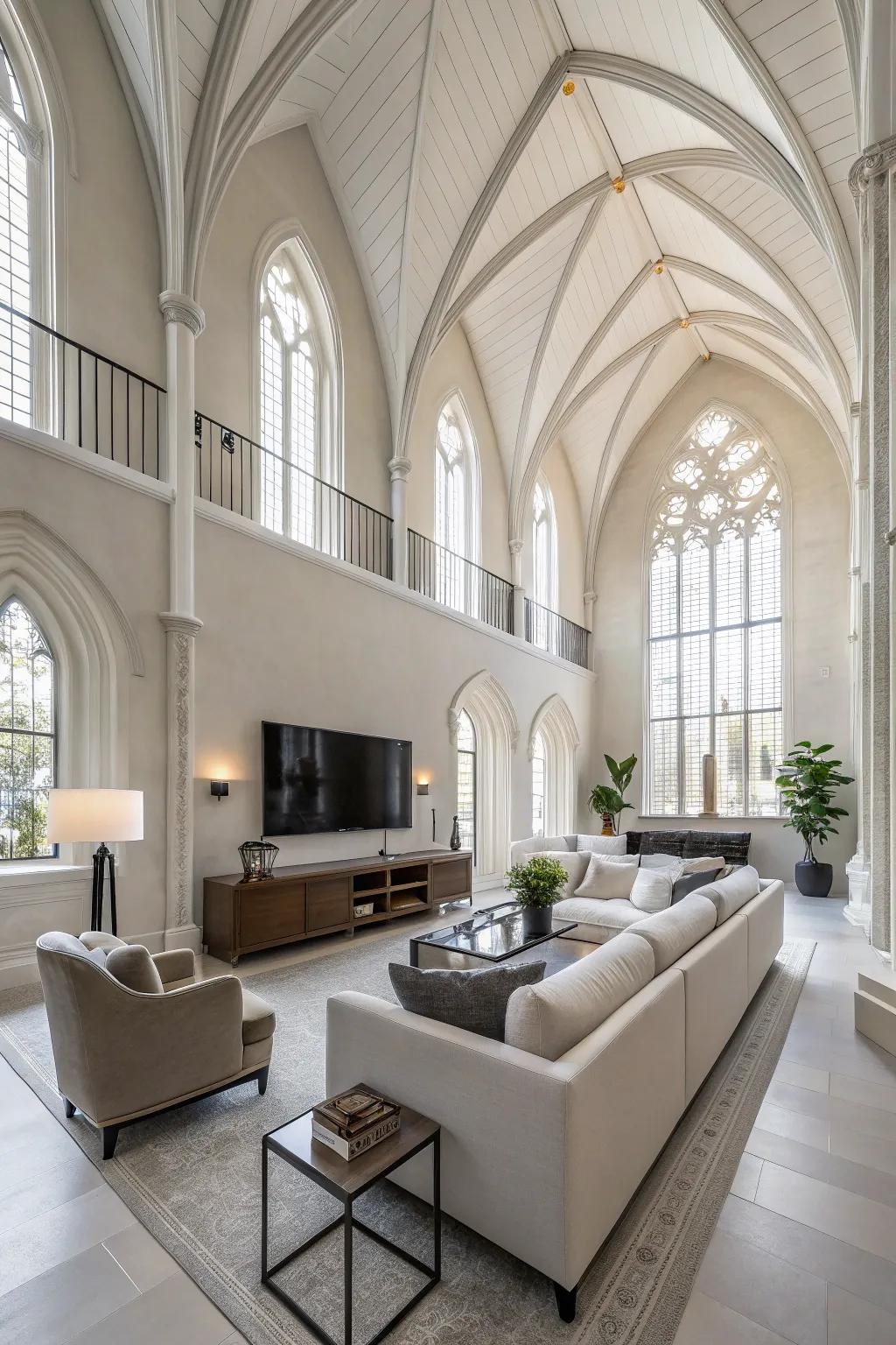 A monochromatic palette fashions a sleek and cohesive design.