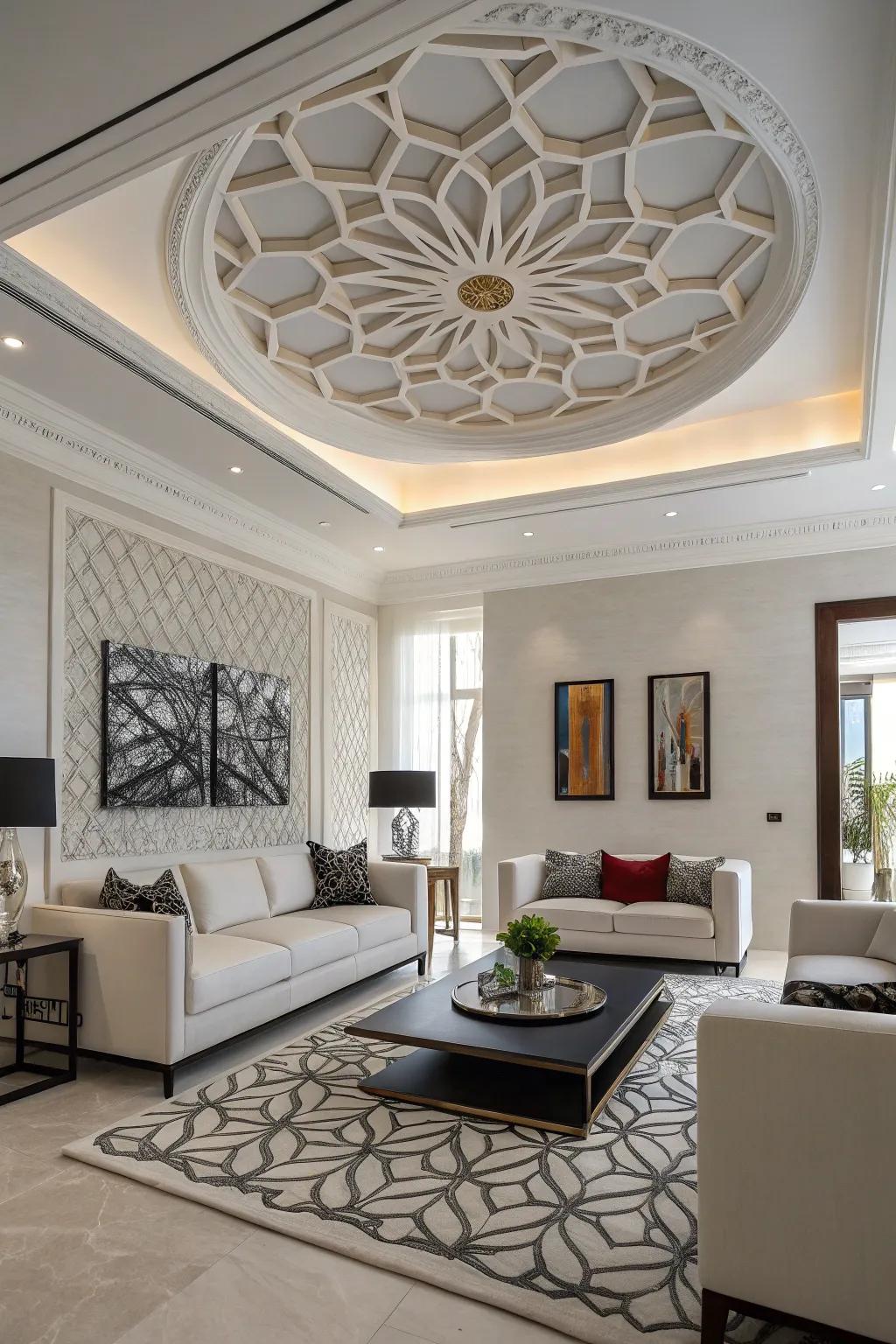 Geometric rosettes propose a modern inflection.