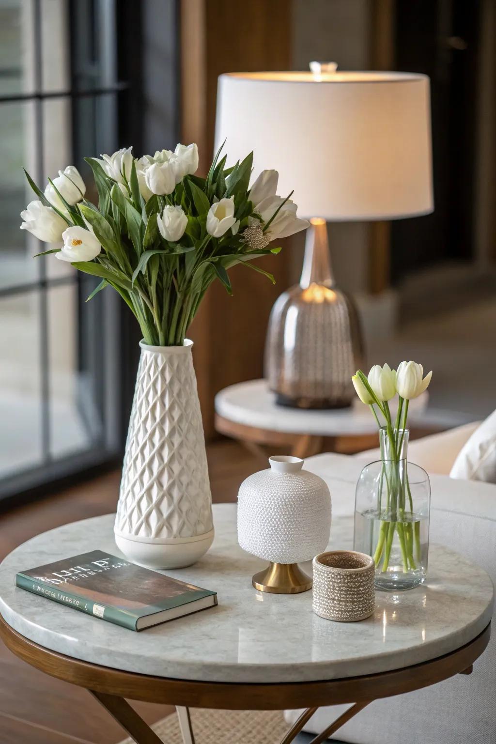 Minimalist decor delivers a pristine and sophisticated aesthetic.