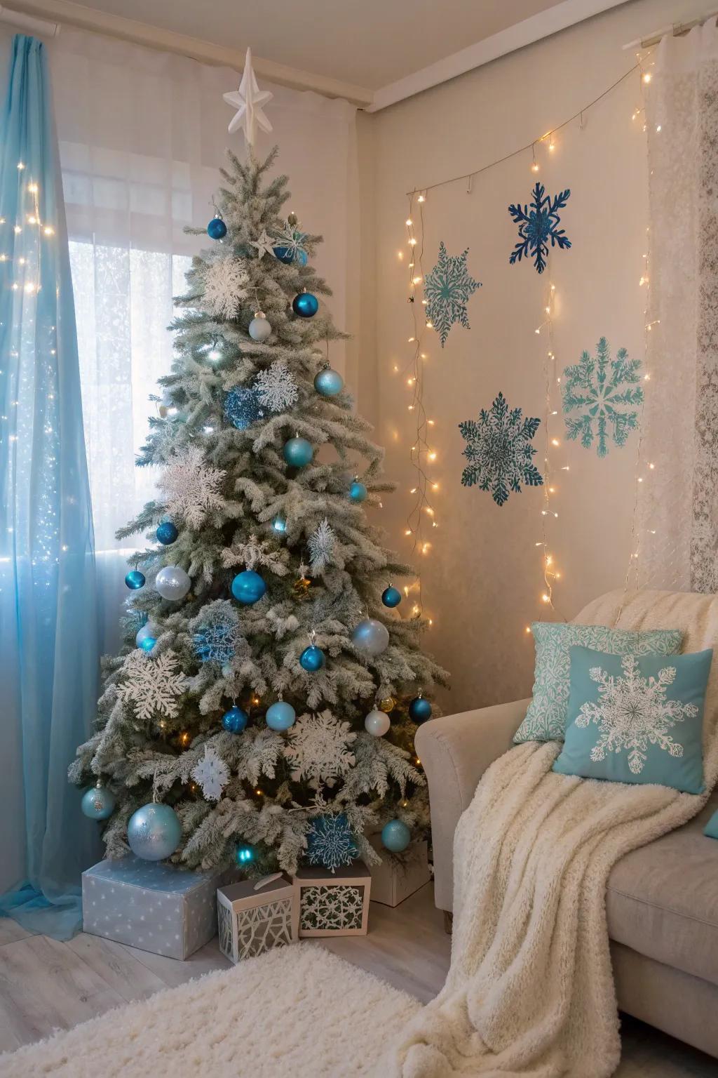 An Icy Adventure-themed tree that transforms your home into a winter wonderland.