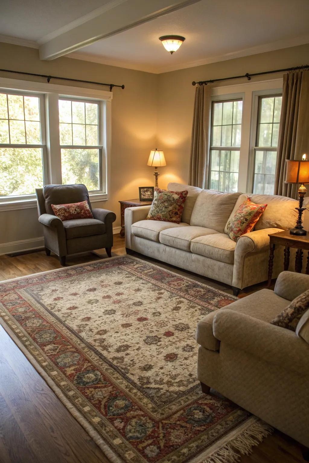 Area rugs: instant design and convenience.