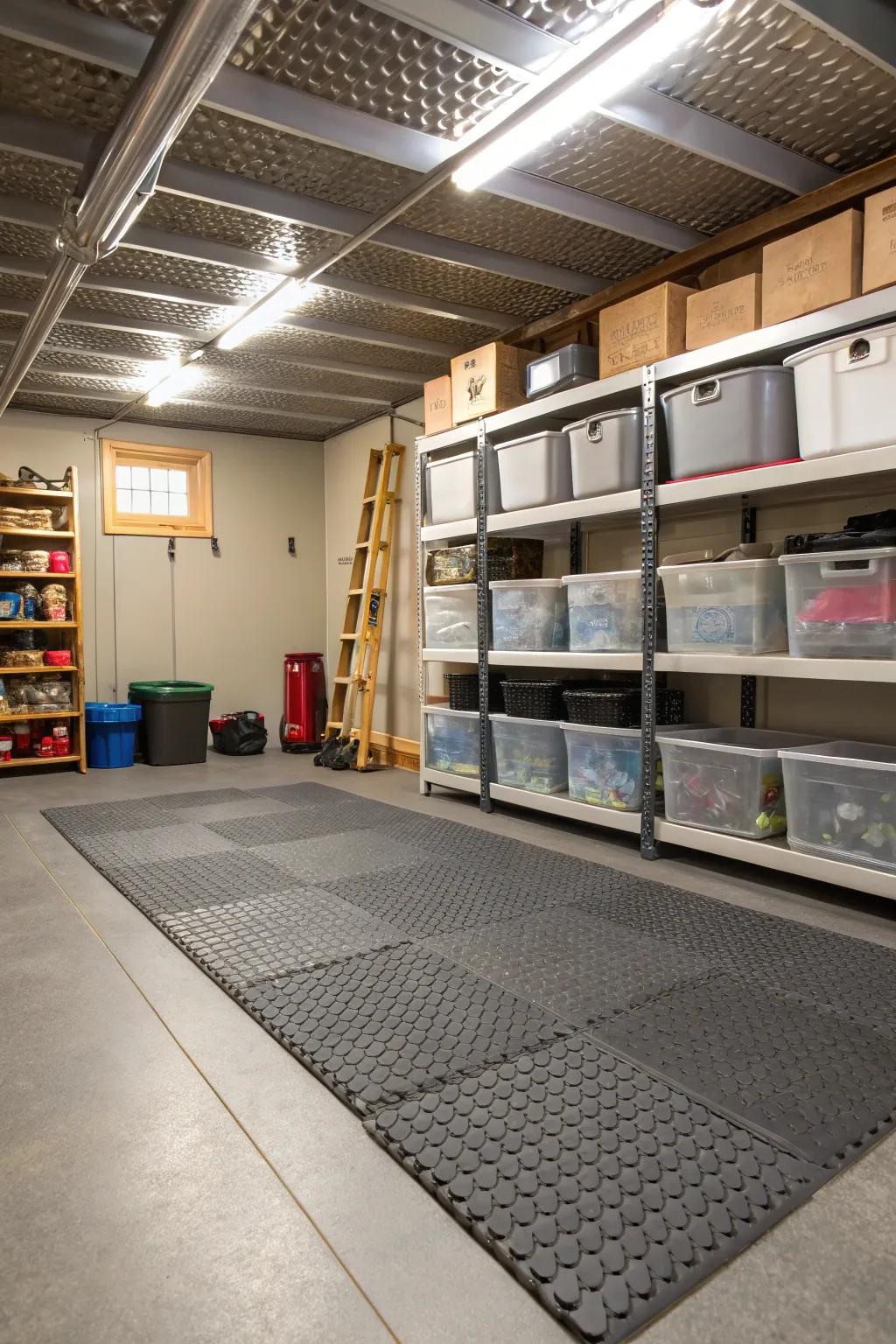 Joining rugs supply a flexible and simple to install flooring option for storage areas.