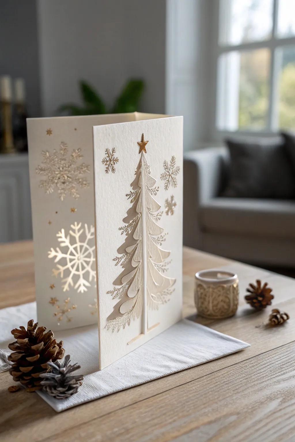 Unfold the enchantment of the season with hand-fashioned 3D erupting postcards.