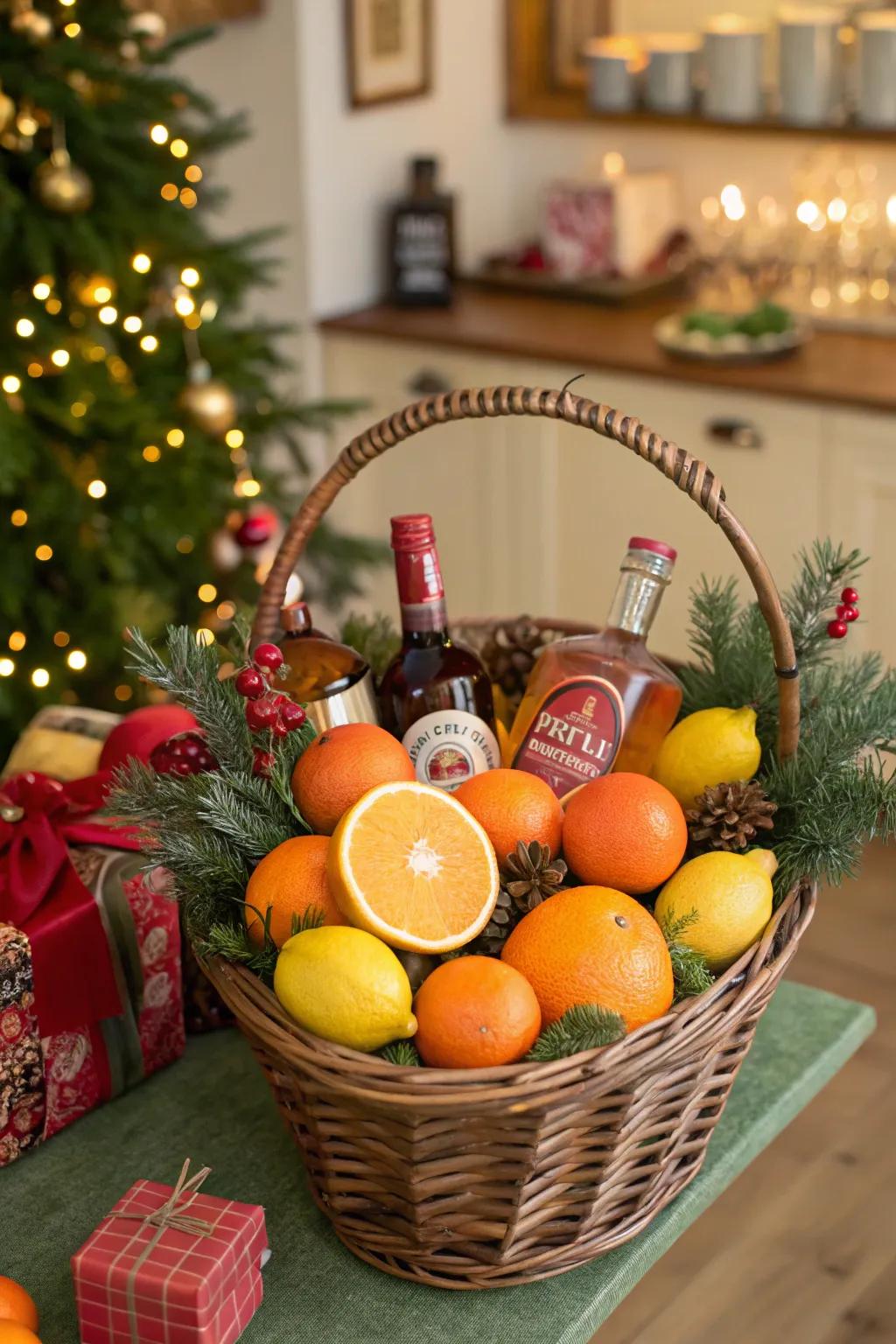 A citrus cocktail hamper bursting with lively flavors.