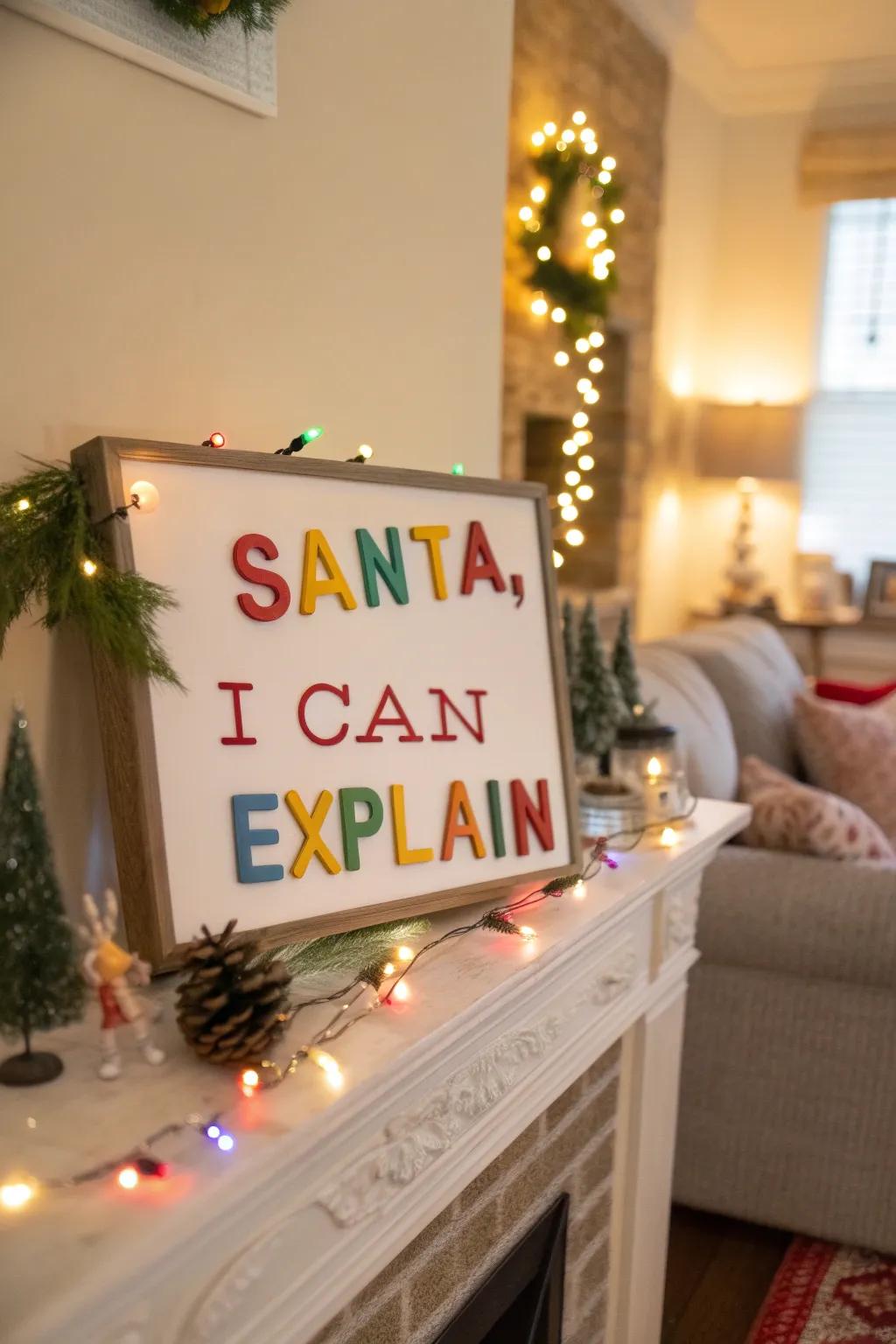 Convey humor to your embellishment with an eccentric quotation notice.