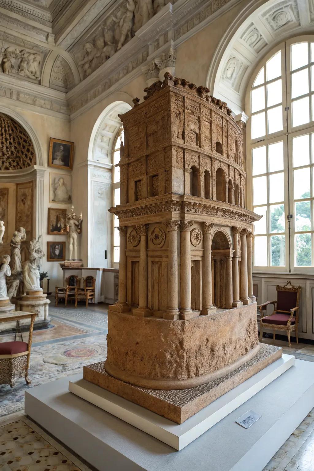 Structural composition clay impression, adding a touch of grandeur to every space.