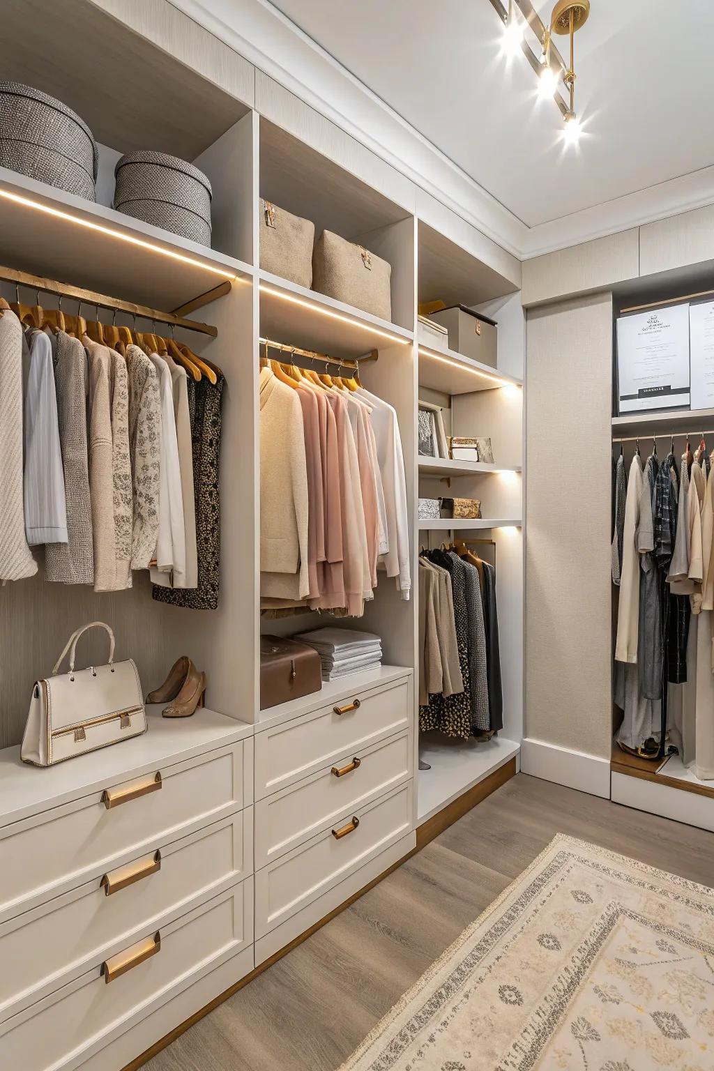 A harmonious color scheme creates a cohesive look.