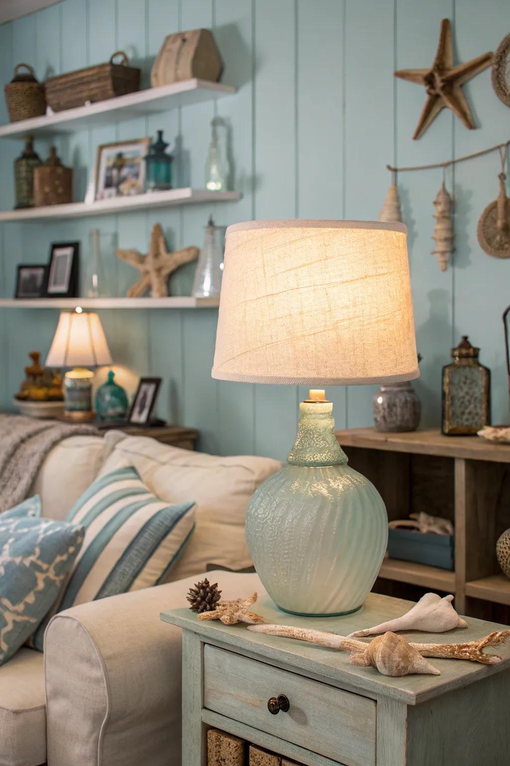Ocean glass lighting adds color and nostalgia to your decor.