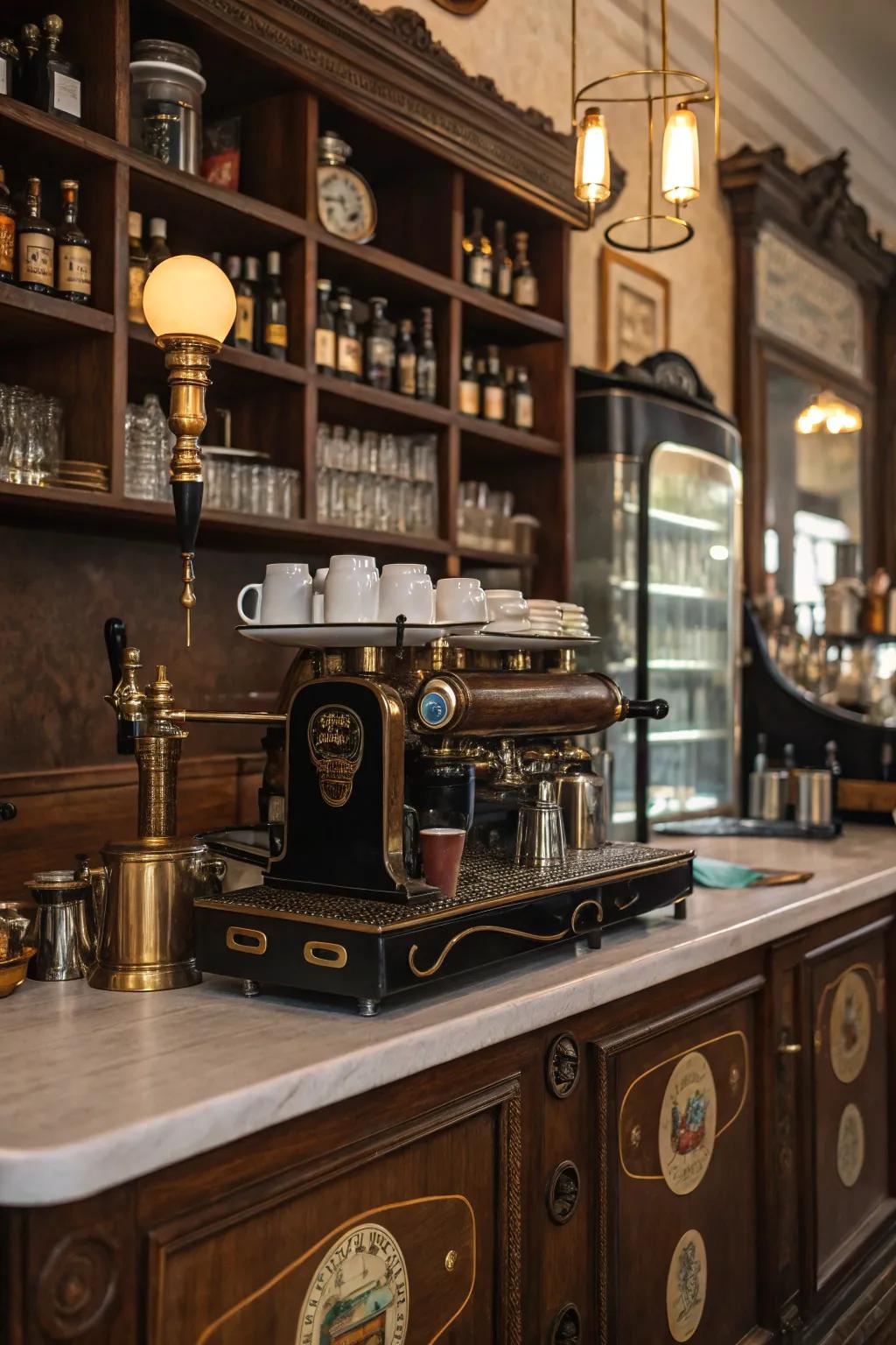 Classic elements conveying nostalgic allure to the setting.