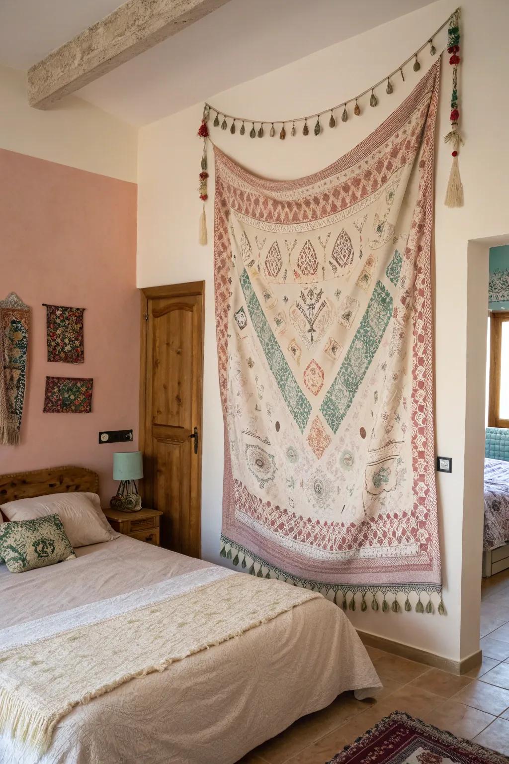 Woven hangings add a snug touch.