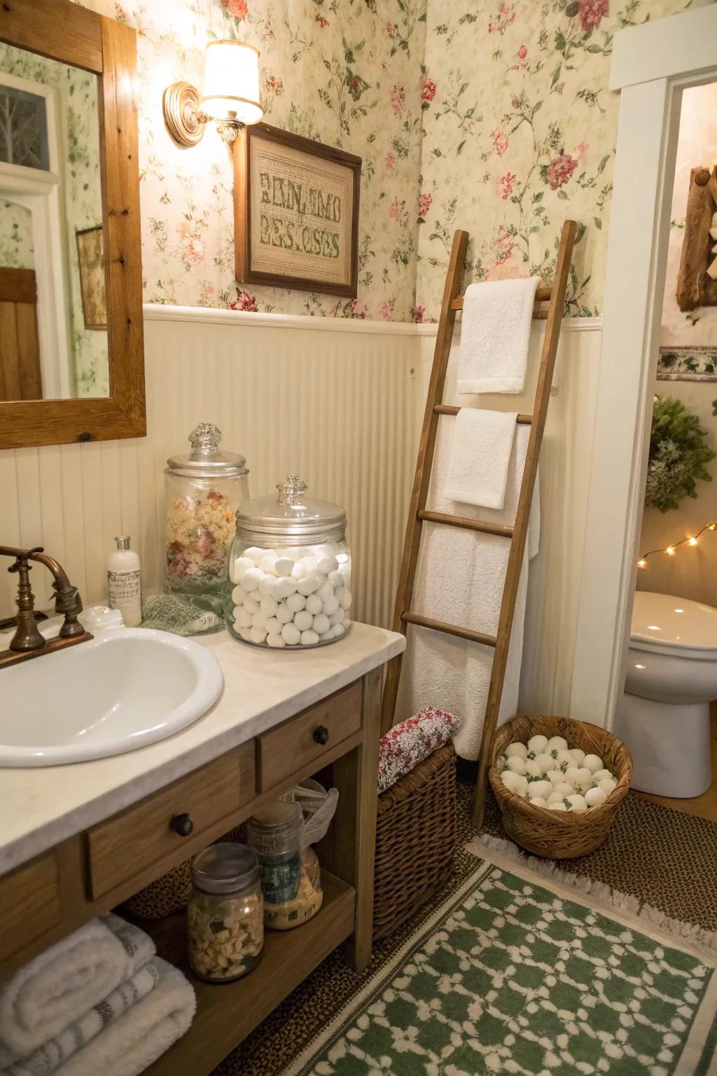 The area is made more individual and charming by the addition of quaint accessories.