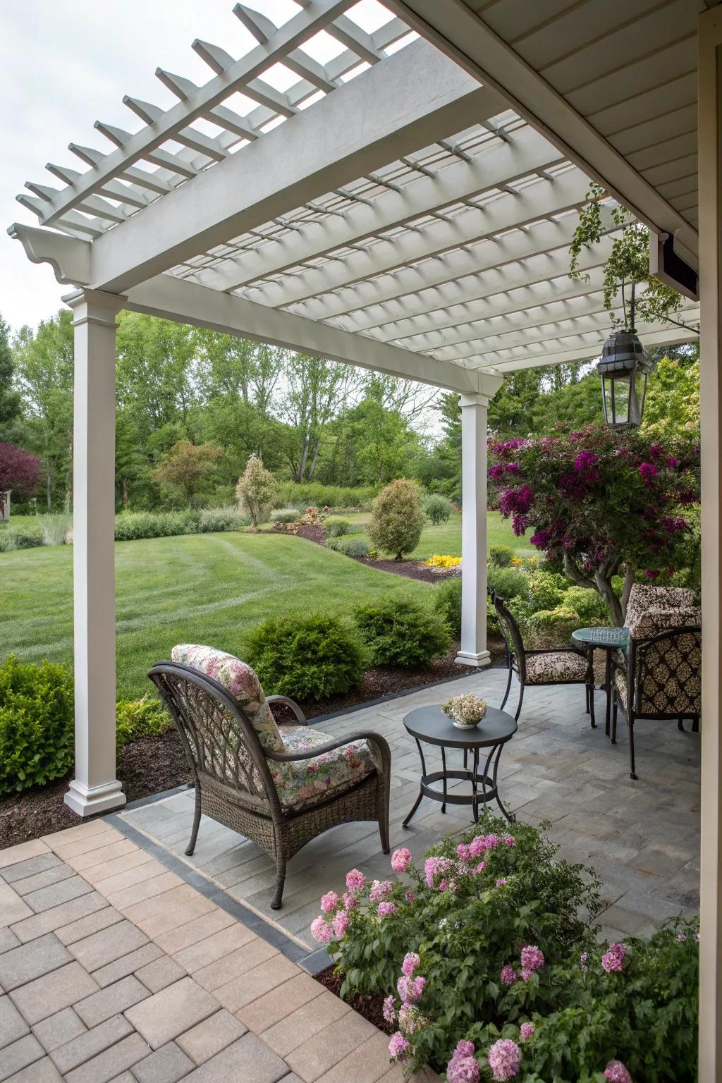 Partially covered porches offer a combination of sun and shade.