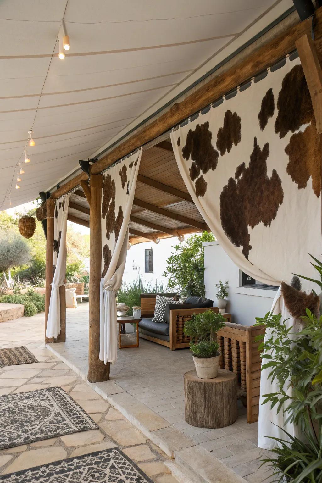 A sheltered outdoor scene exhibiting countryside hide aesthetic.