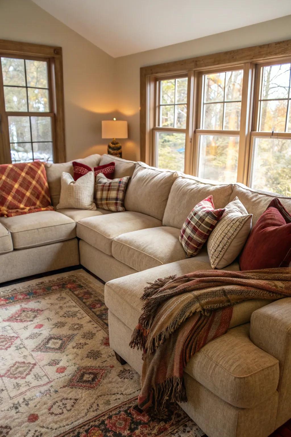 A sectional sofa is ideal for congregating and unwinding.