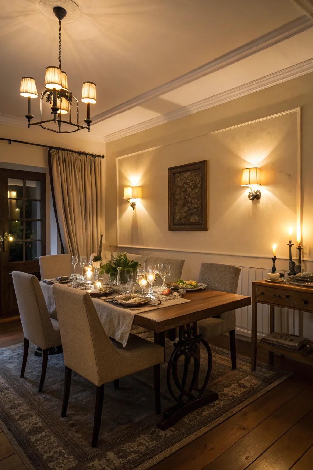 Regulating knobs provide a customizable lighting atmosphere.