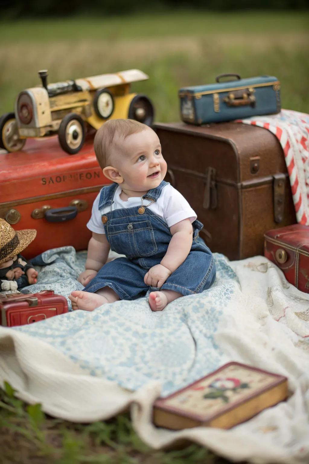 Immortalizing timeless allure with vintage props.