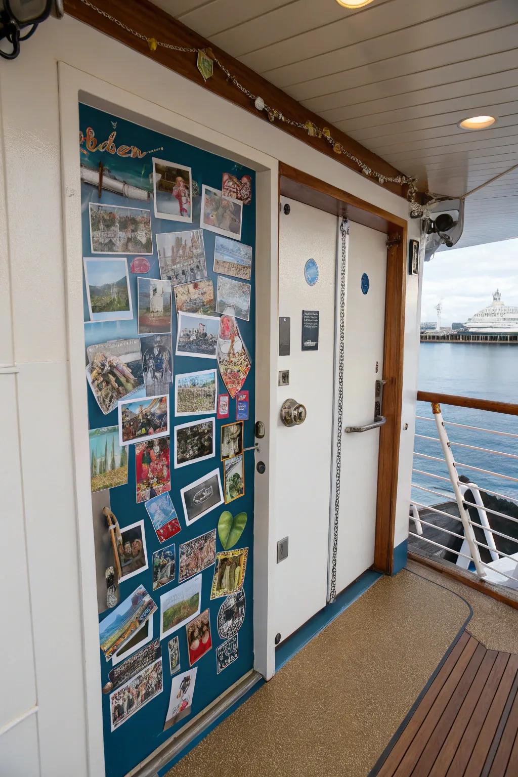 Display your travel memories with pictures on your cruise door.