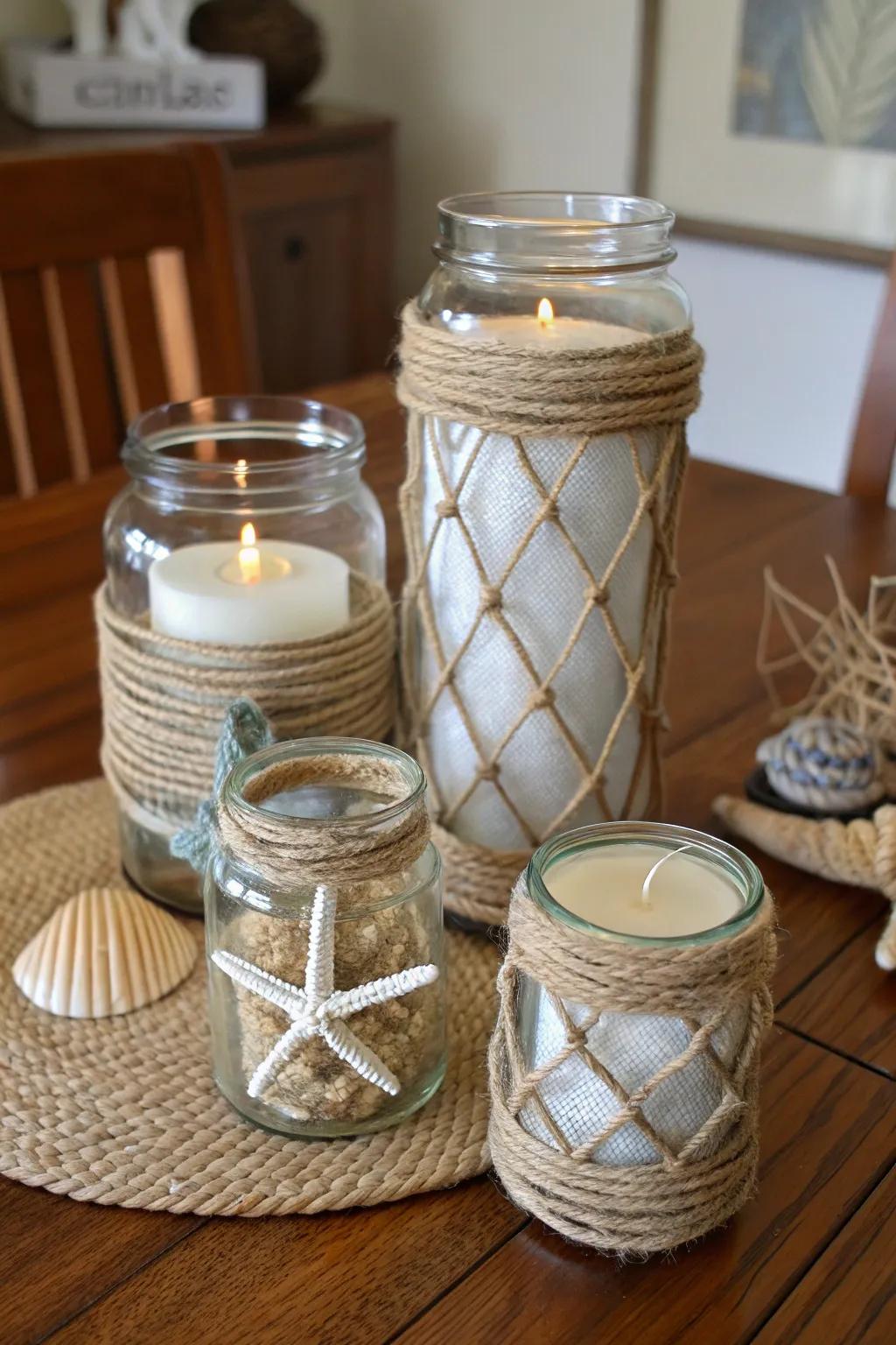 Rope accents contribute texture and nautical charm.