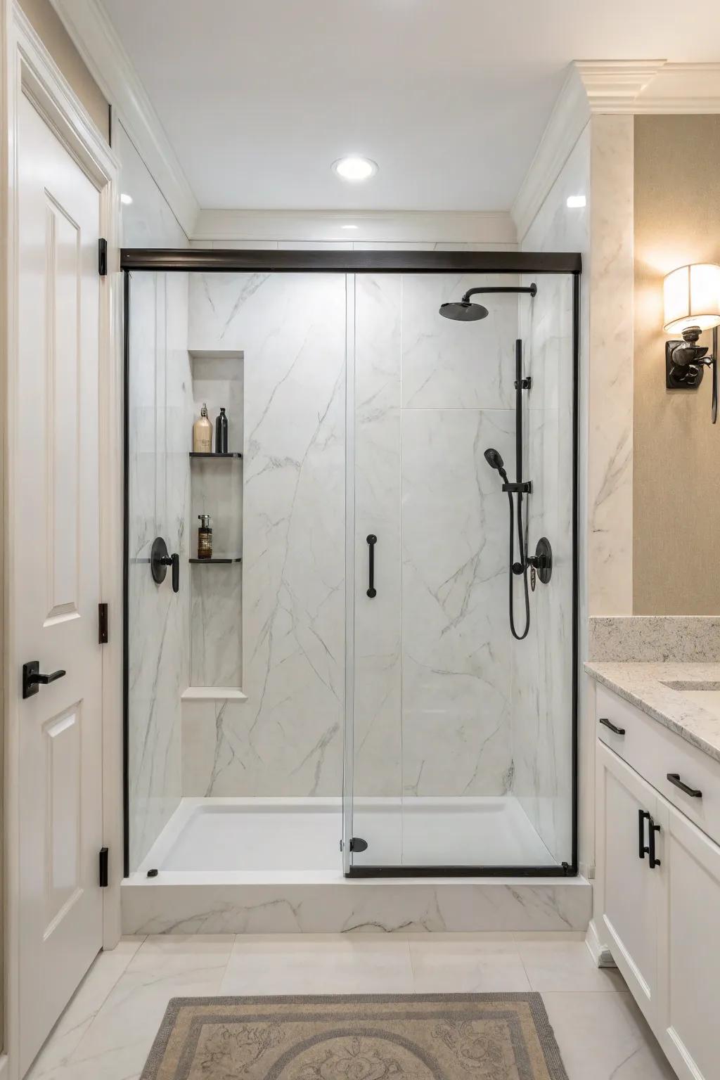 Simple hardware allows mineral composite to shine.