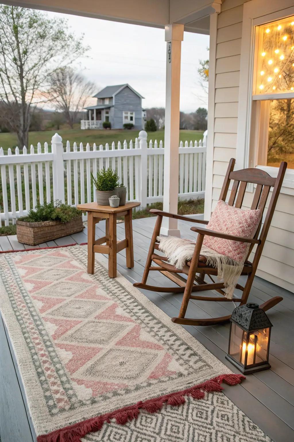 Layering rugs add depth to the decor.