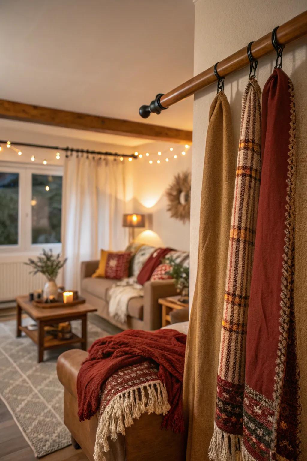 Timber curtain rods infuse a touch of natural warmth into your home.