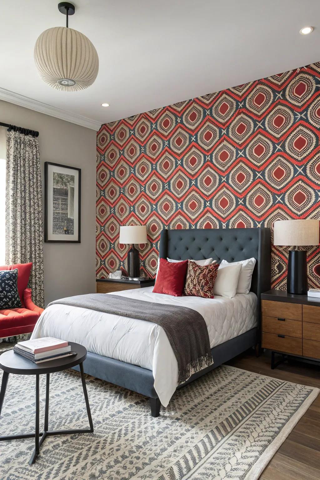 Wall covering makes a strong statement.