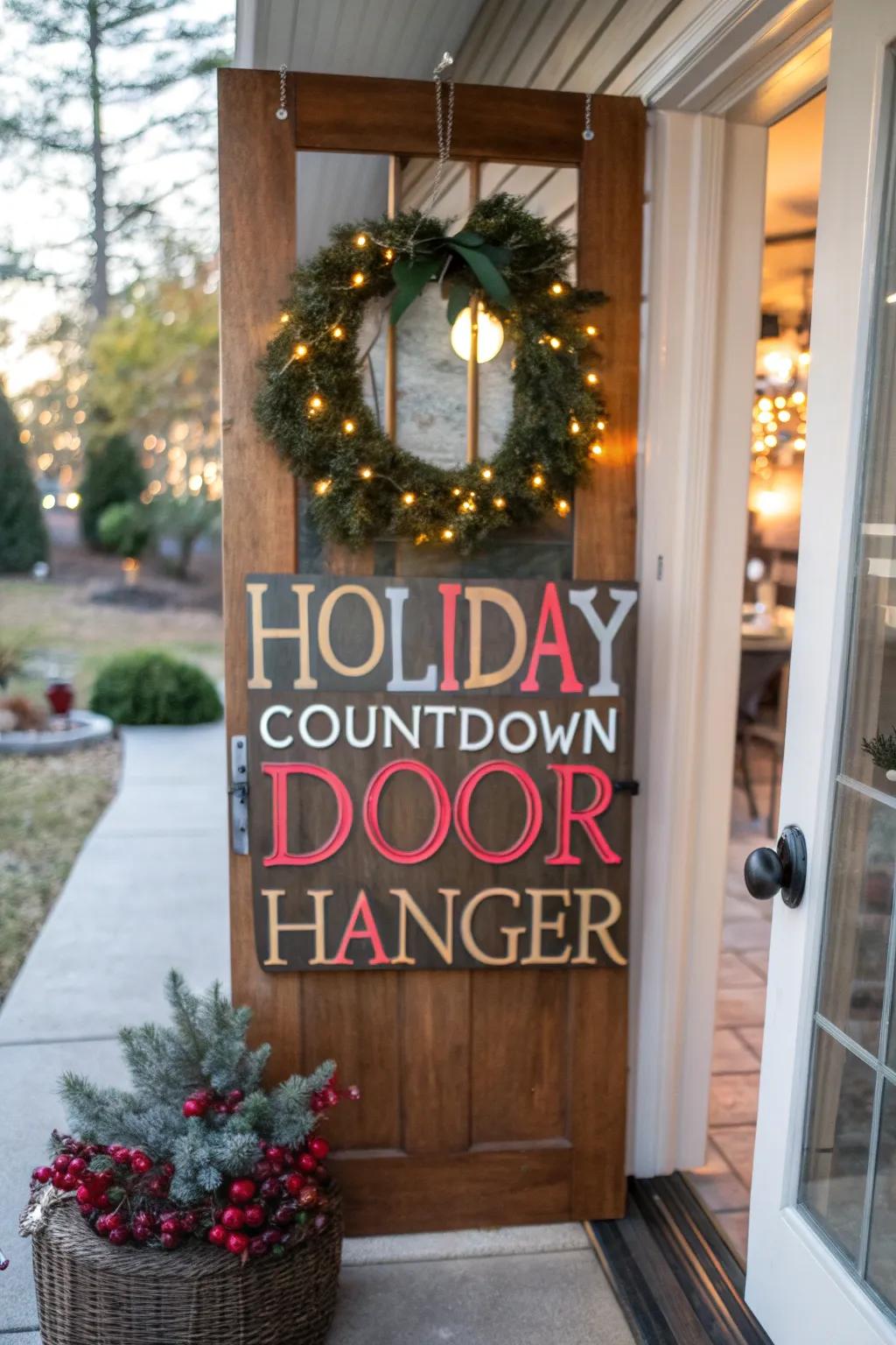 A festive temporal tally door hanger to mark the special days.