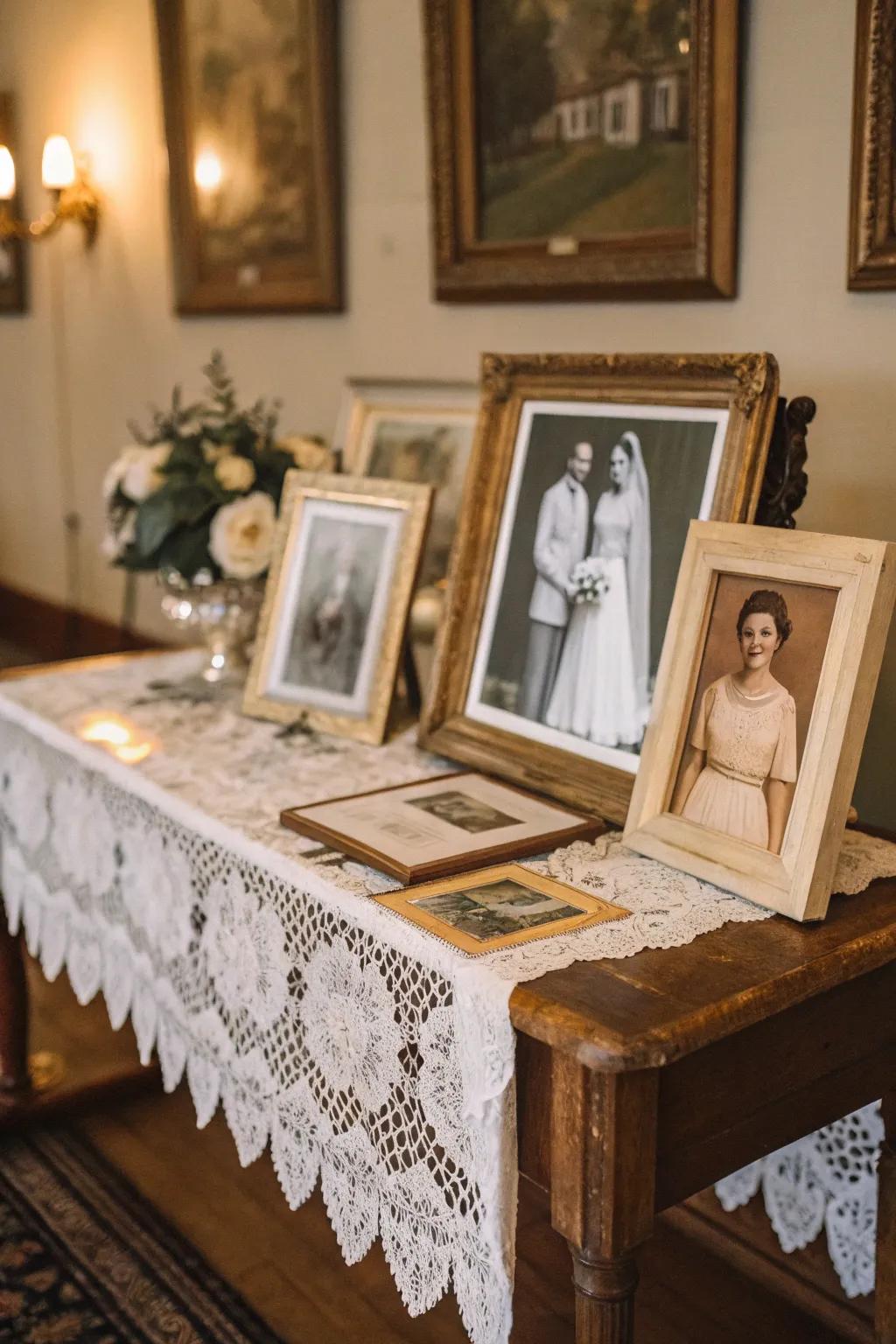A timeless photo gallery honoring family wedding history.