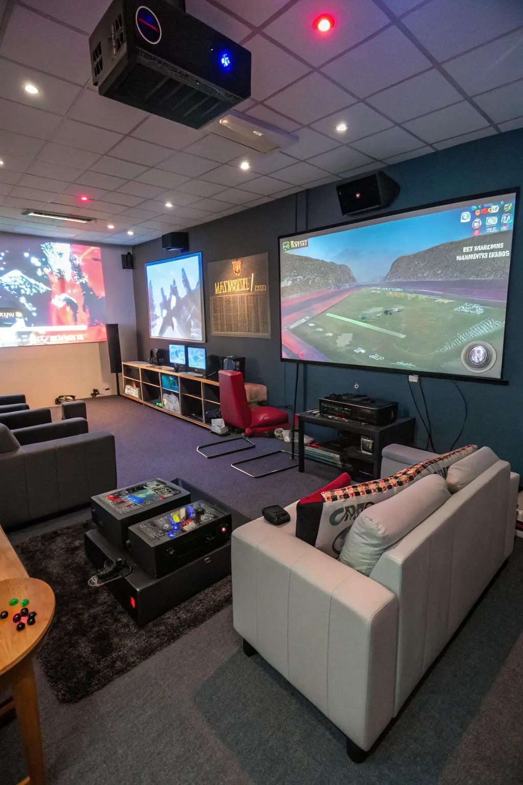 A projector imparts dynamic and interactive facets to your gaming space's ornamentation.