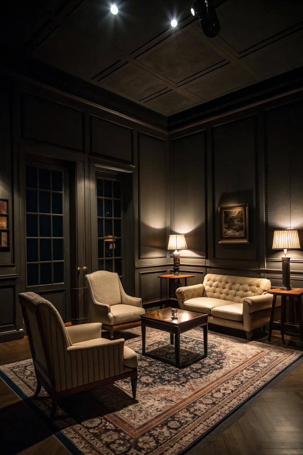 A room with well-proportioned furniture placement.