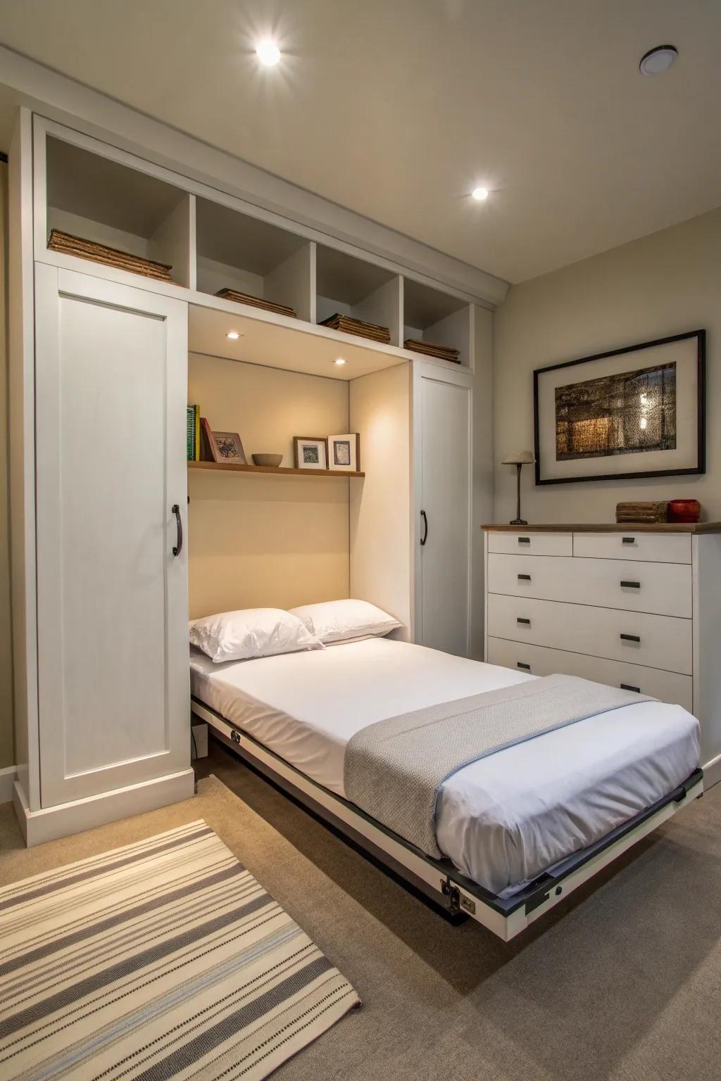 Murphy beds effortlessly create dual-purpose spaces.