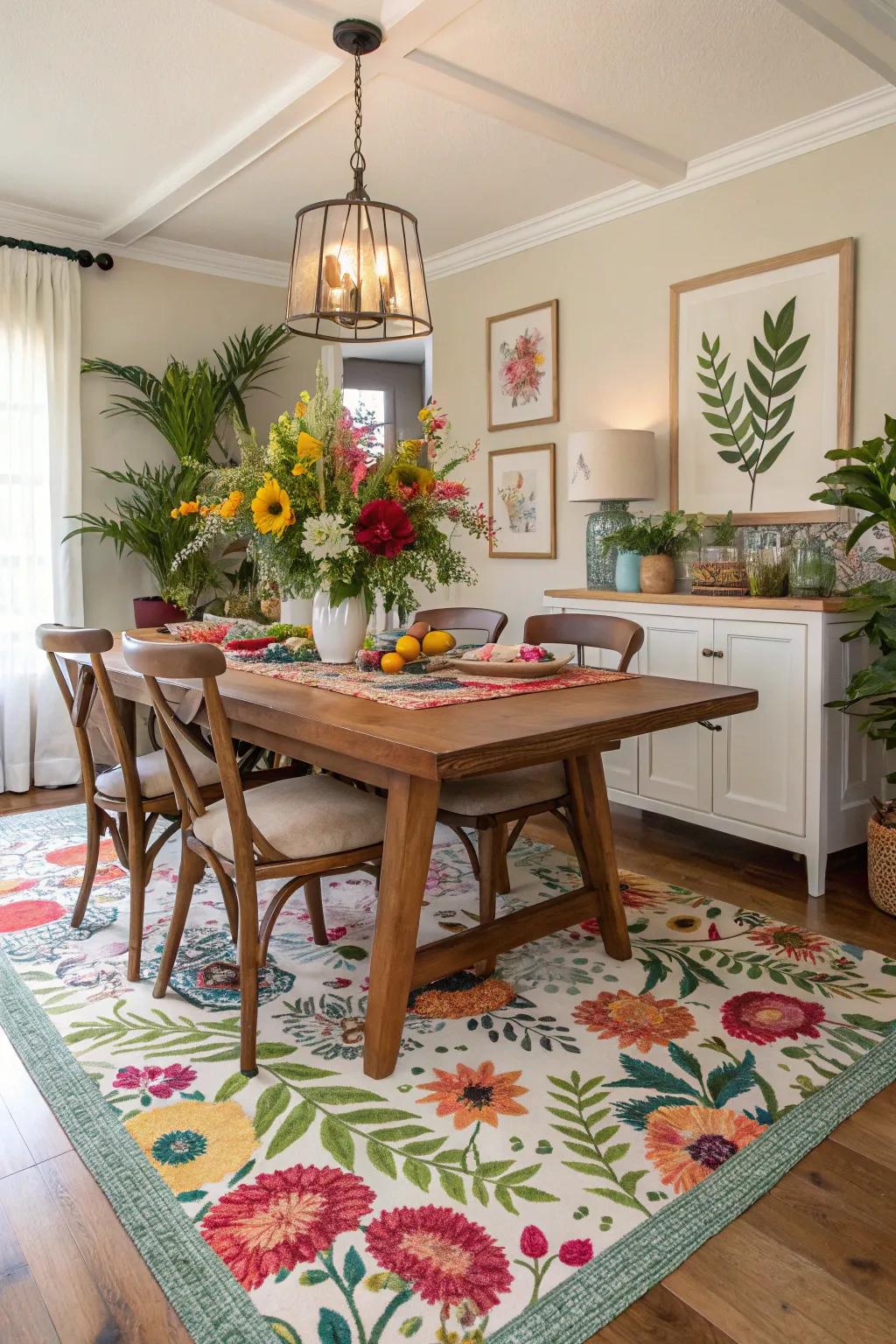 Enliven your area with a floral dream rug.