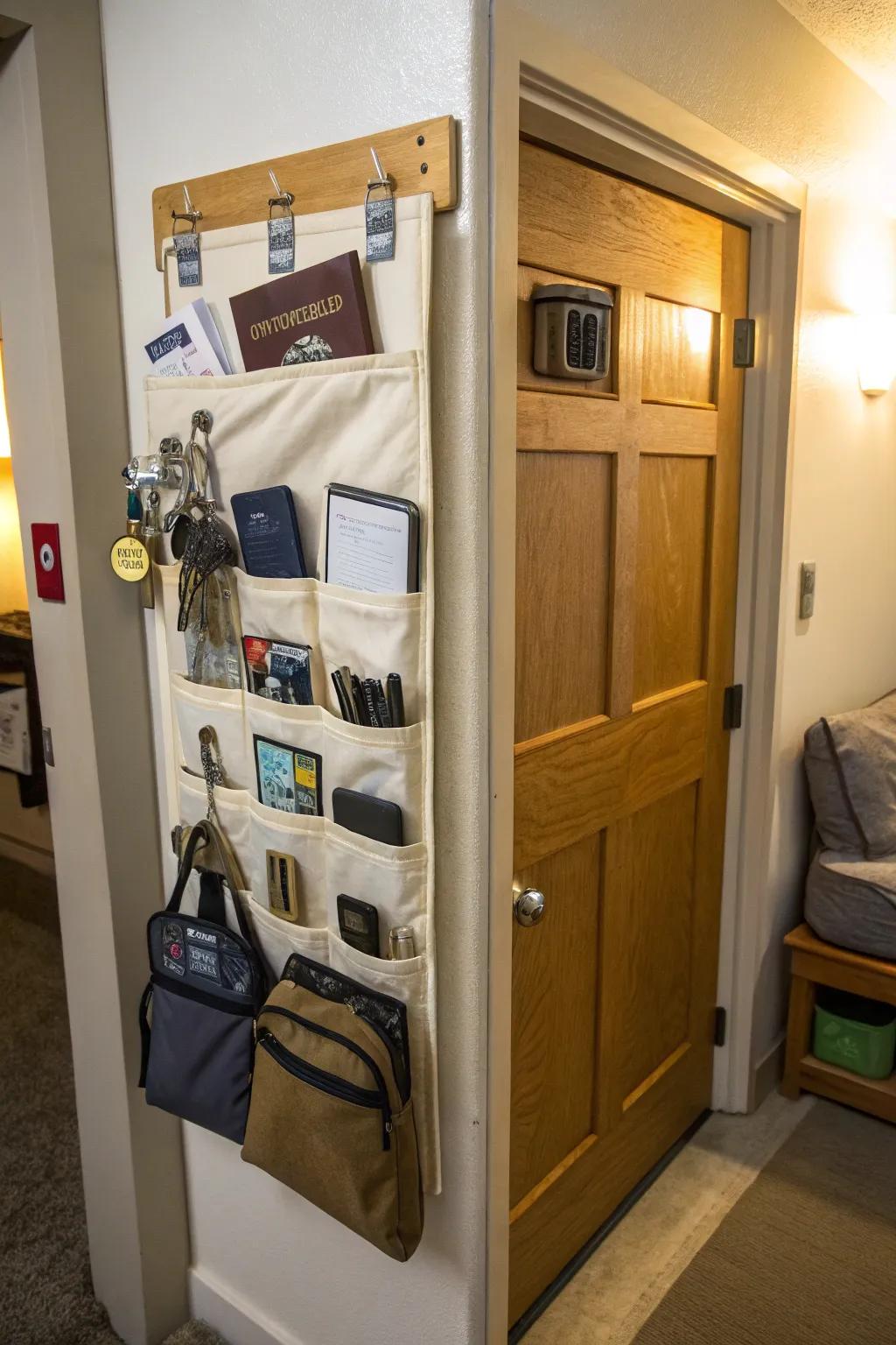 Over-the-door solutions add extra storage without stealing space.