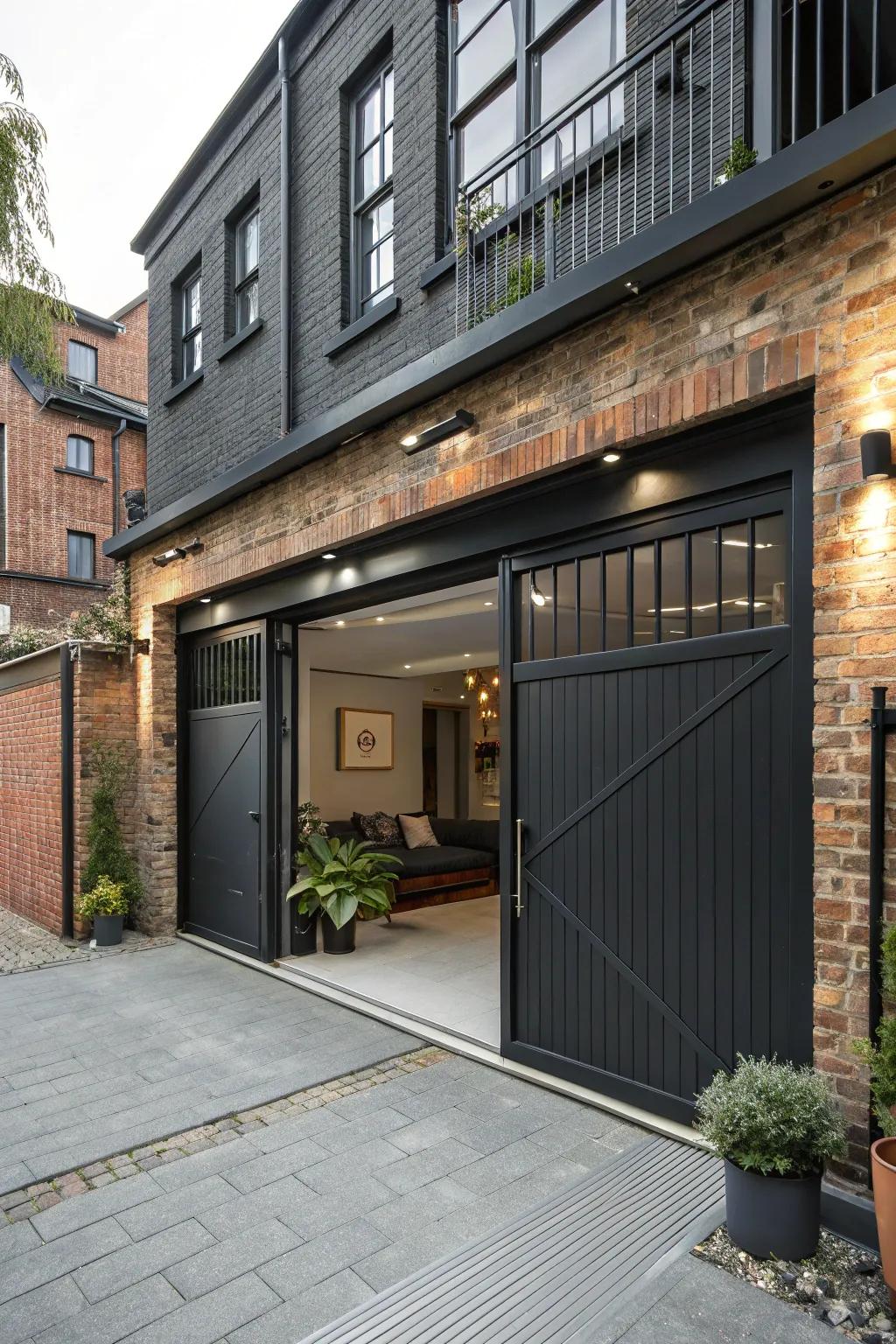 Steel doors offer a stylish industrial chic look.