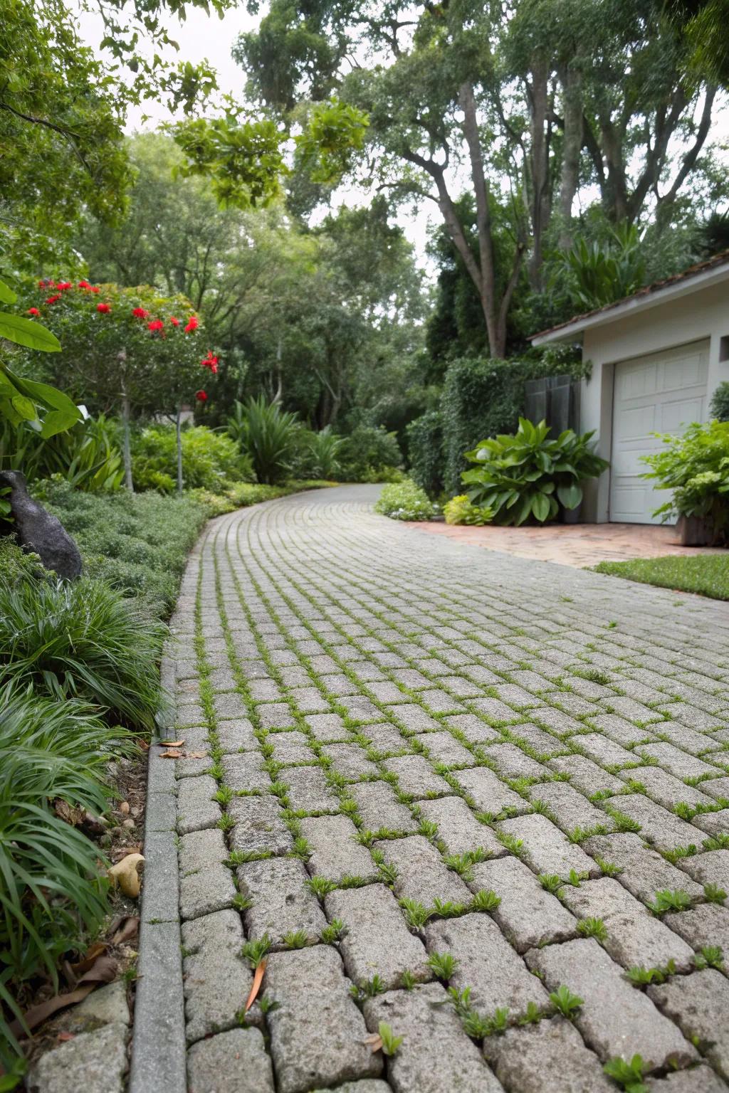 Porous tiles deliver a sustainable and stylish driveway surface.