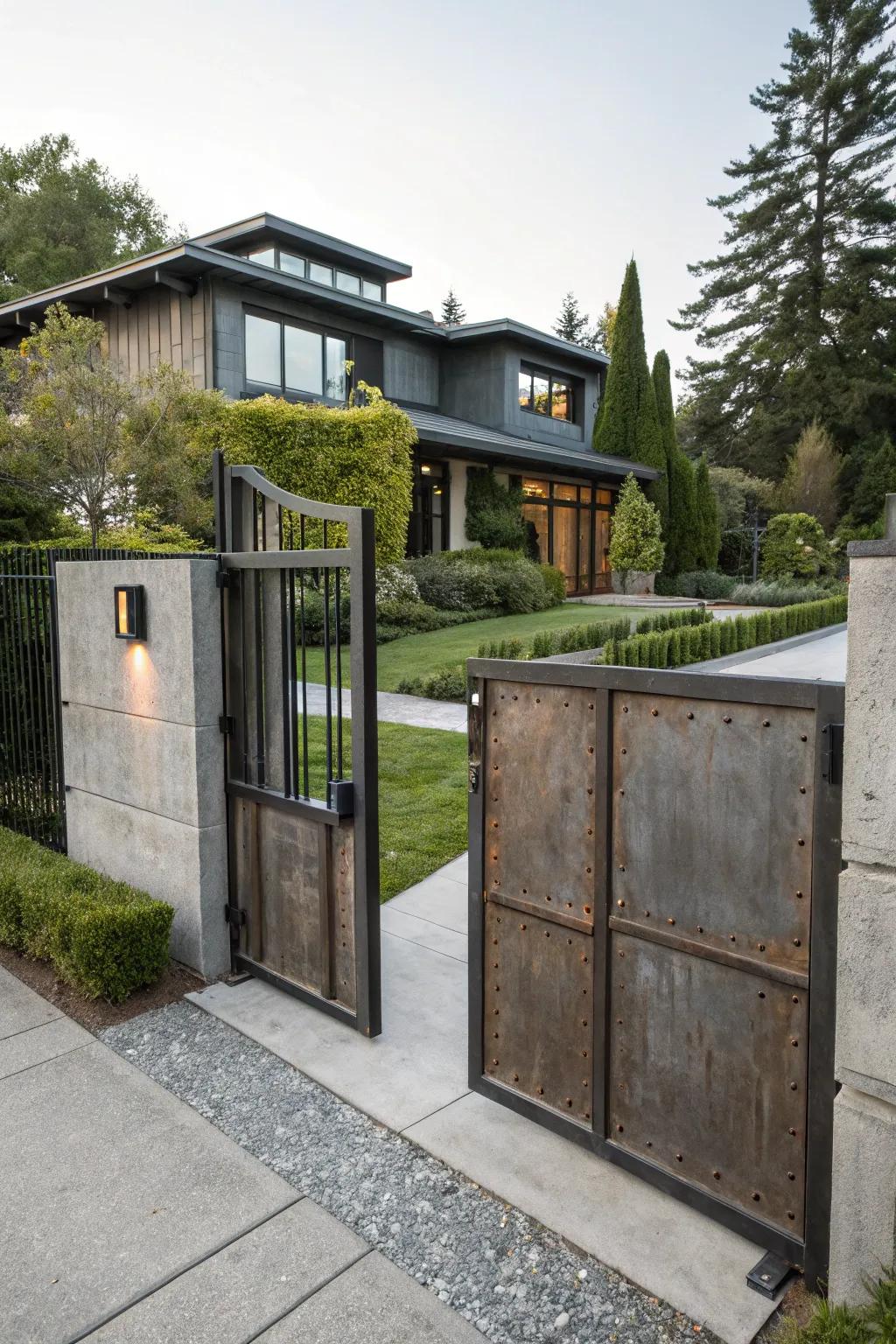 An urban sleek gate that complements a modern urban aesthetic.