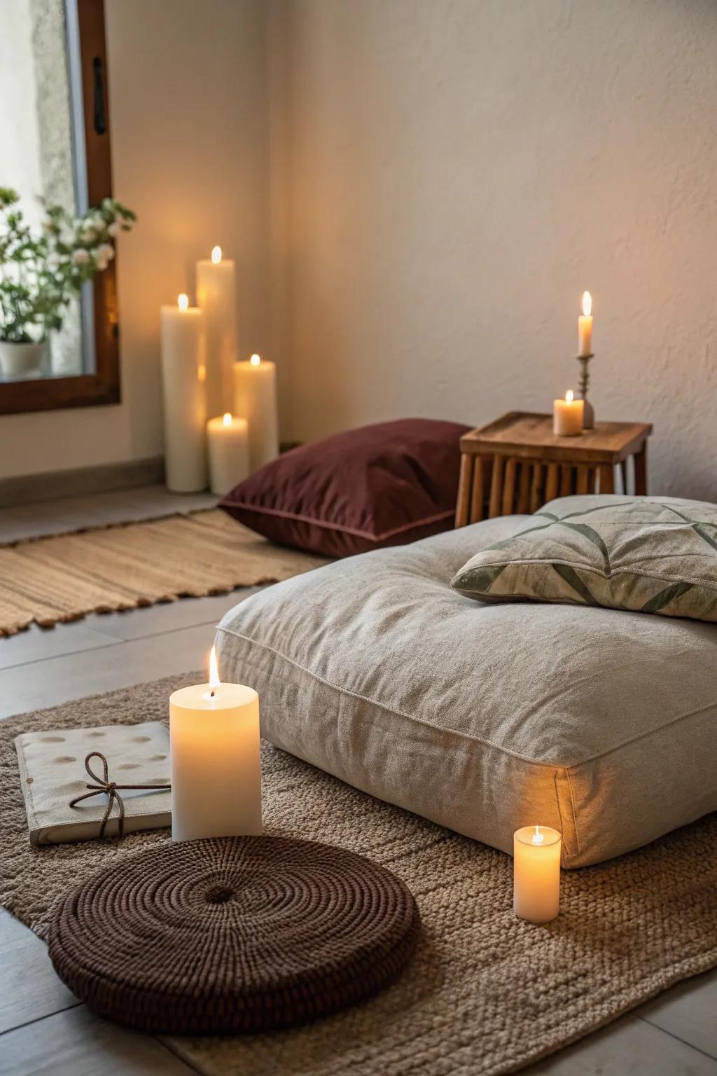 Meditative alcove for relaxation and contemplation.