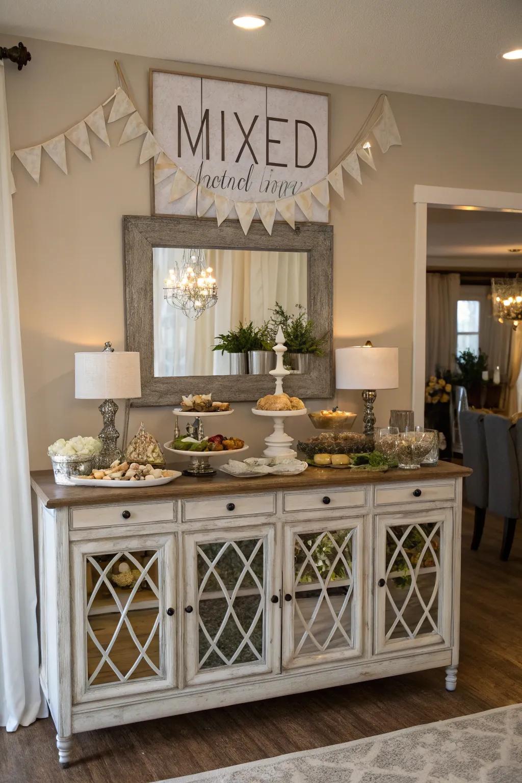 The mixing of materials in markers introduces depth and interest to decor.